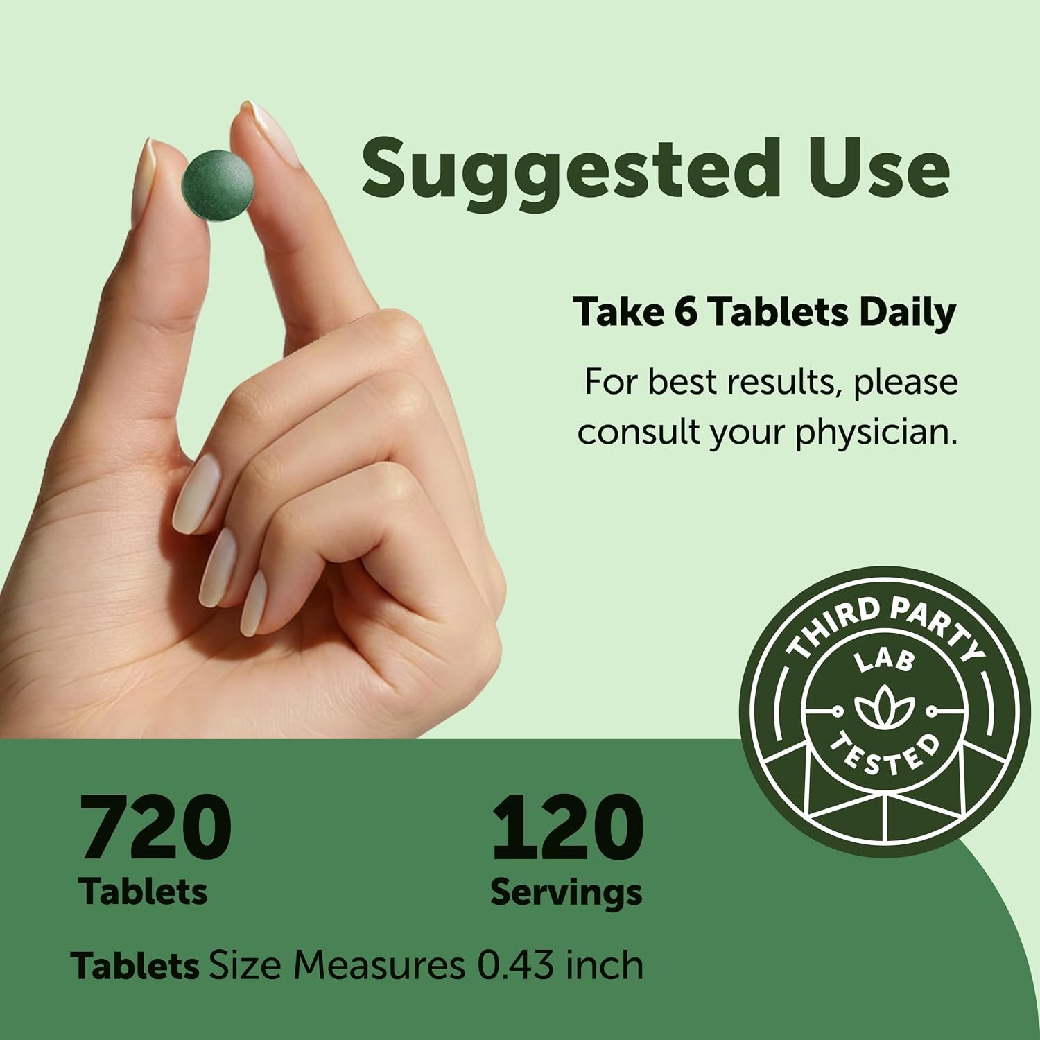 Detalle 2 de Micro Ingredients TRR-0015 Organic Spirulina Chlorella Tablets, 720 Count
