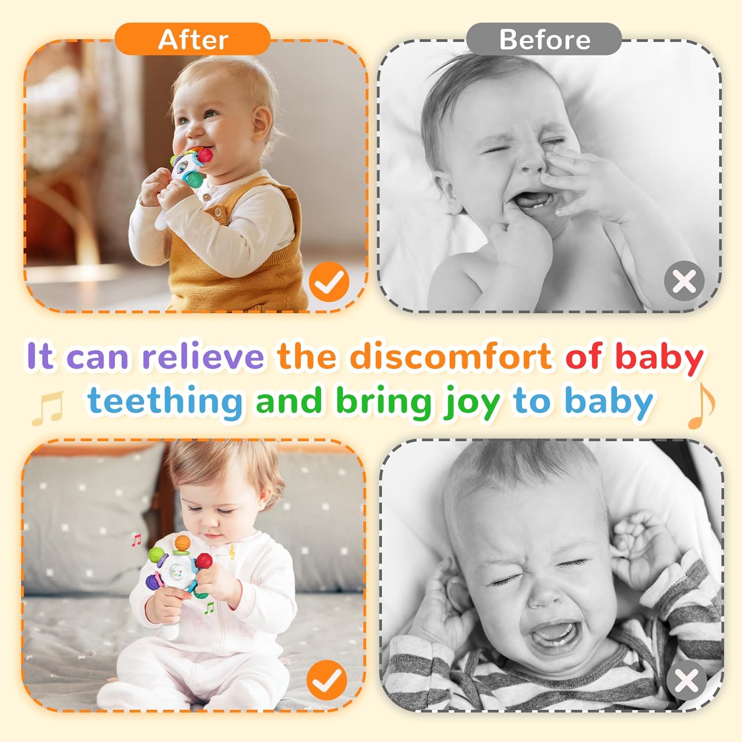 Thumbnail 4 de Food Quality Baby Teething Ring for 0-36 Months
