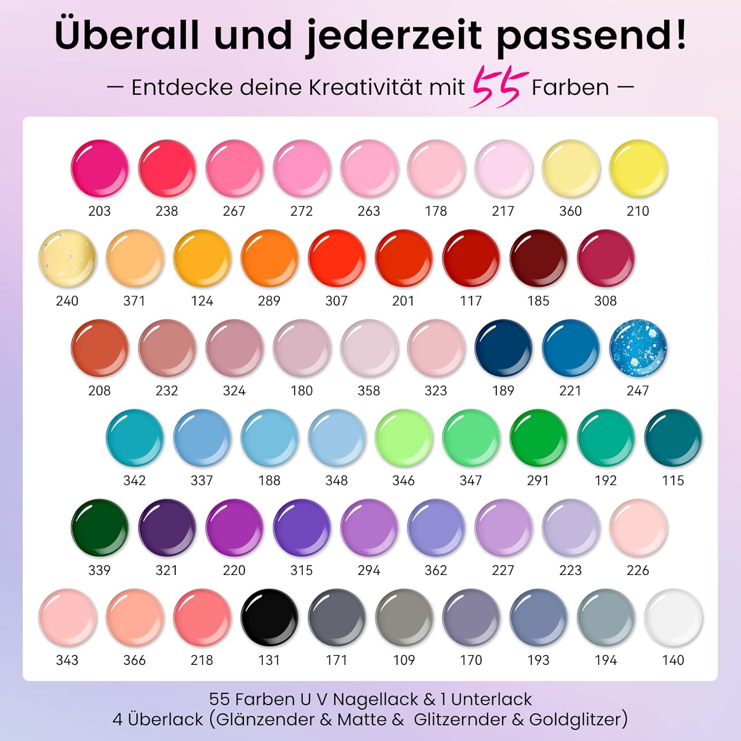 Thumbnail 1 de VANREESA U V Nagellack Set – 55 Farben U V Gel-Nagellack inkl. Base- und Top-Coats