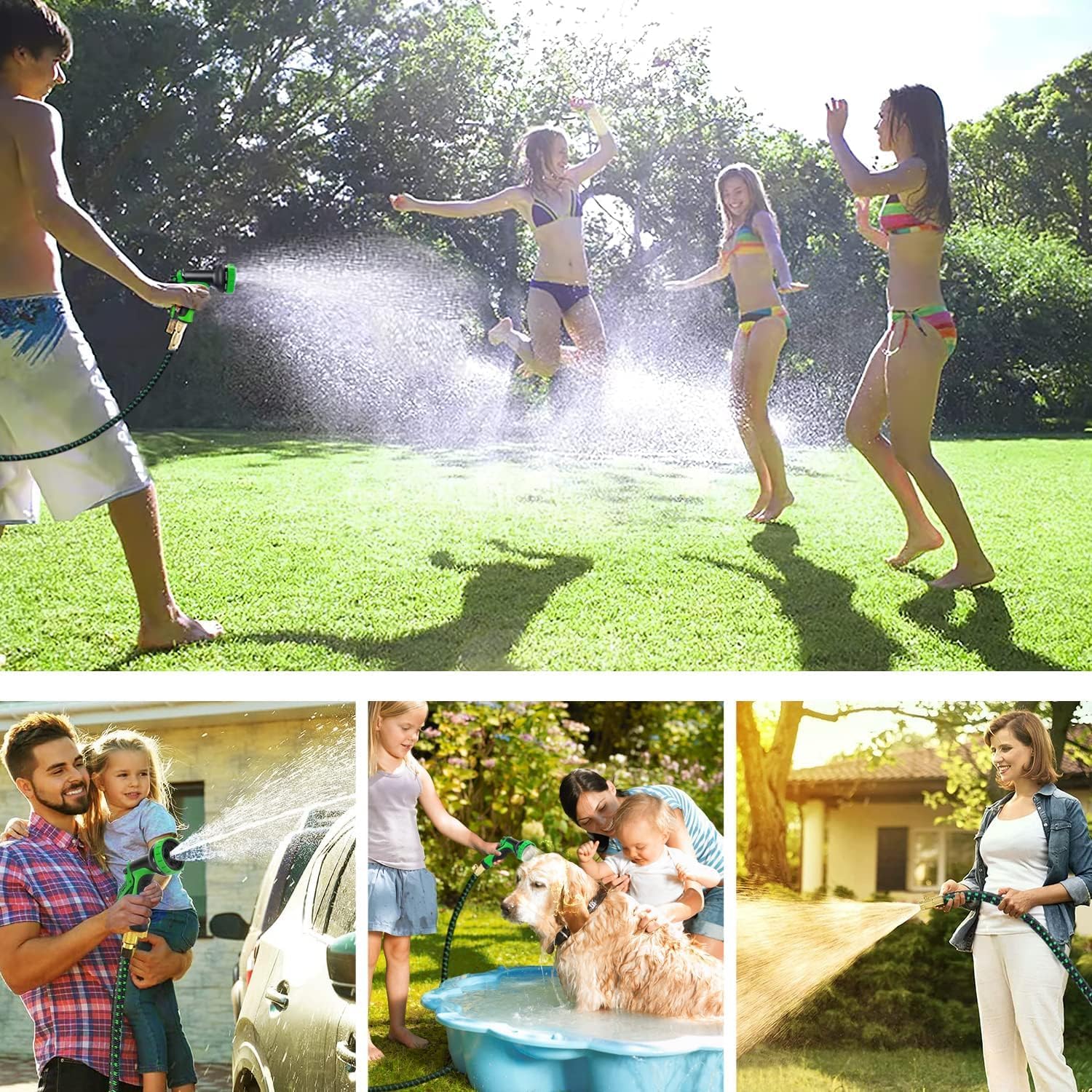 Thumbnail 4 de Semifrut 100 Ft Expandable Garden Hose with 10-Function Spray Nozzle