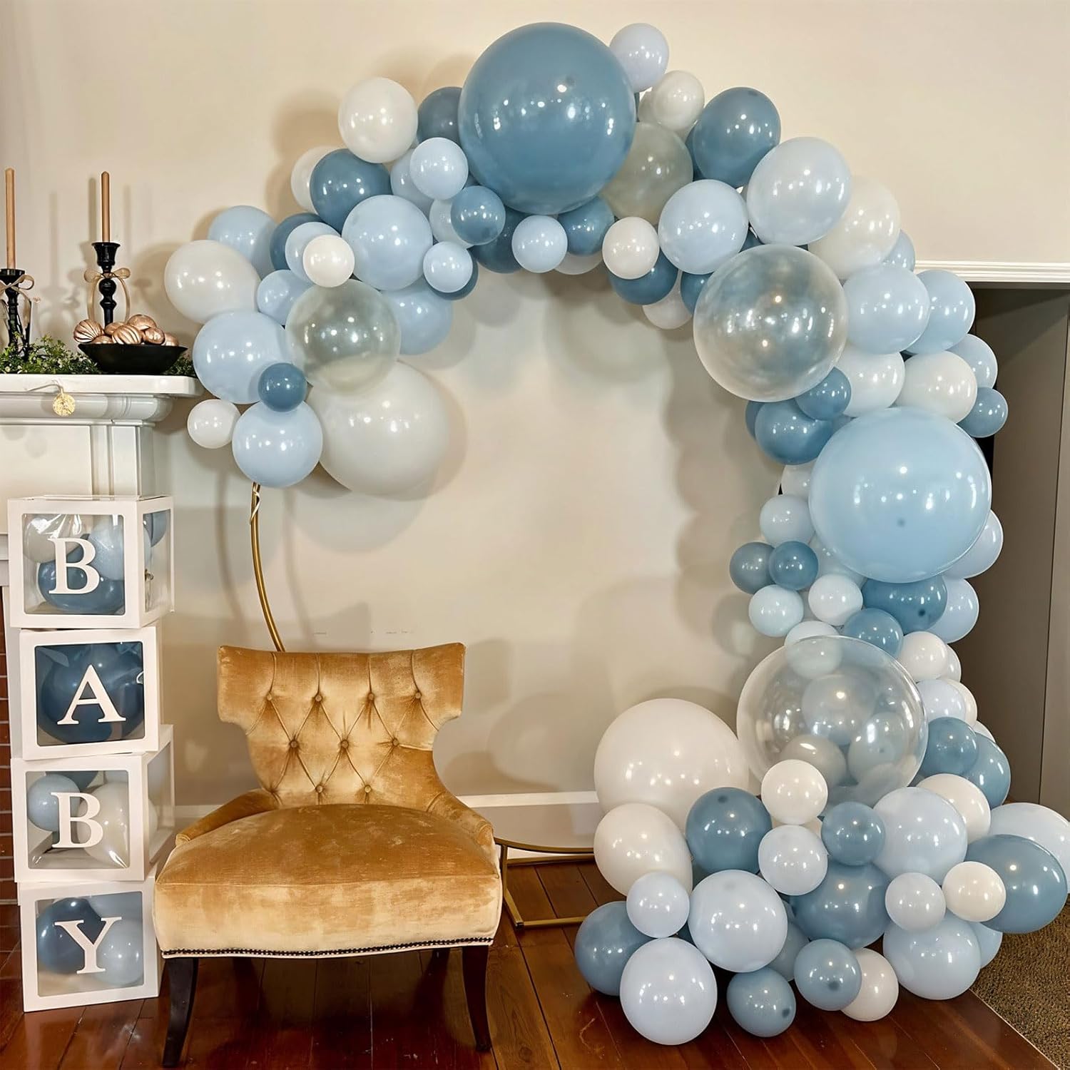 Thumbnail 6 de Dusty Blue Balloon Set – 12-inch Blue & White Latex Balloons for Weddings, Parties, and Baby Showers
