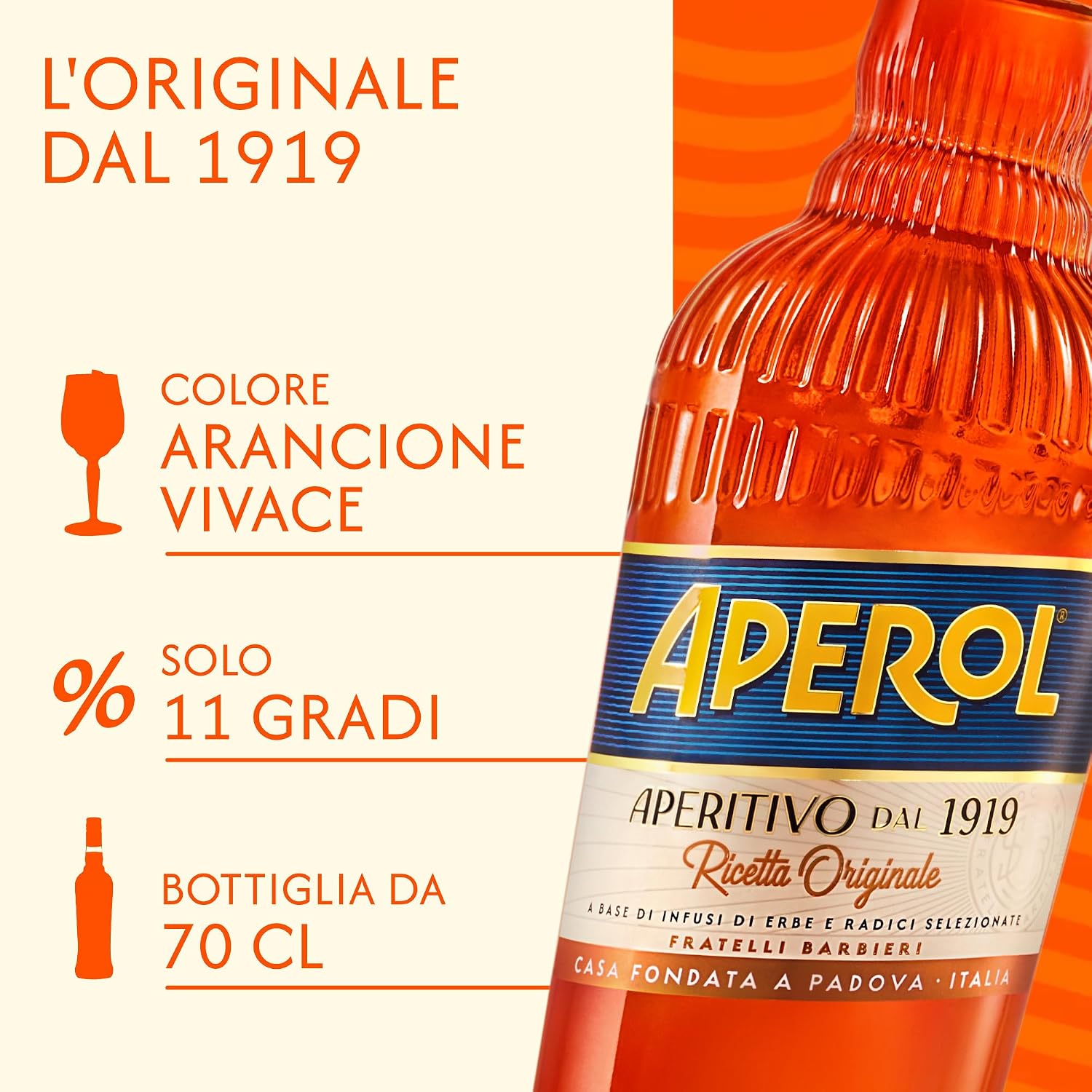 Detalle de Aperol – Aperitivo Alcolico per Spritz, 70 cl, 11% Vol