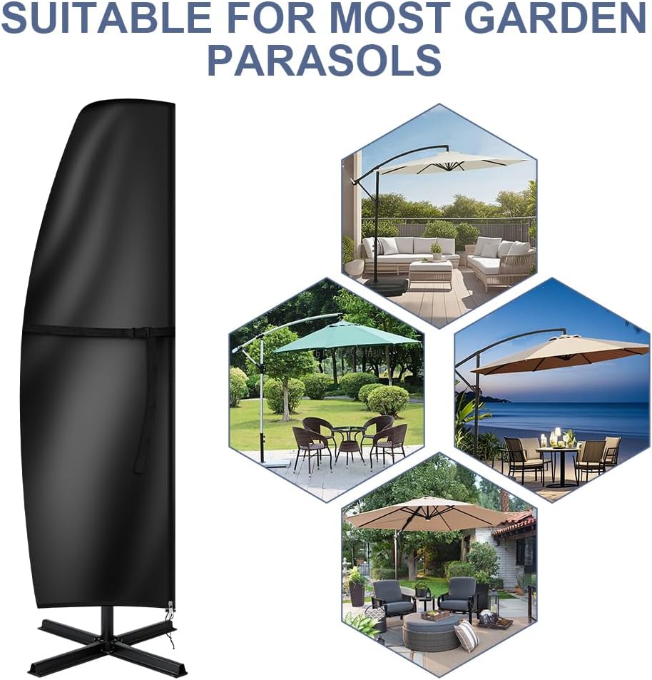 Detalle 1 de AOOWU 5499834 hoes voor zweefparasol Ø 300 cm, waterdicht en UV-bestendig