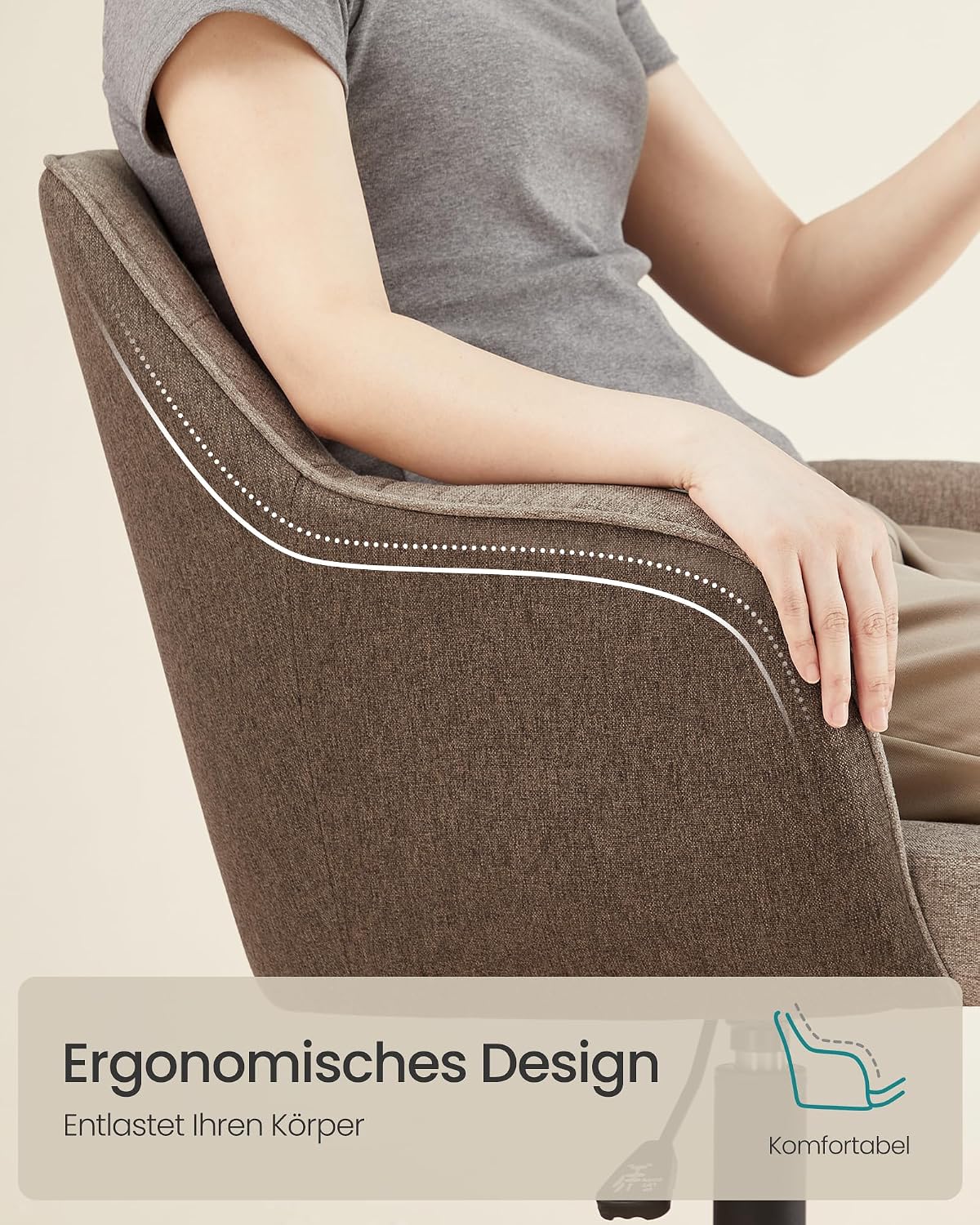 Detalle 1 de SONGMICS Homeoffice-Drehstuhl bis 110 kg