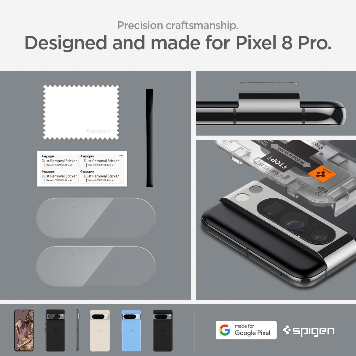 Thumbnail 6 de Protection d’objectif caméra arrière en verre trempé Spigen Glas.tR EZ Fit pour Google Pixel 8 Pro (2 pièces) – Claire, 9H