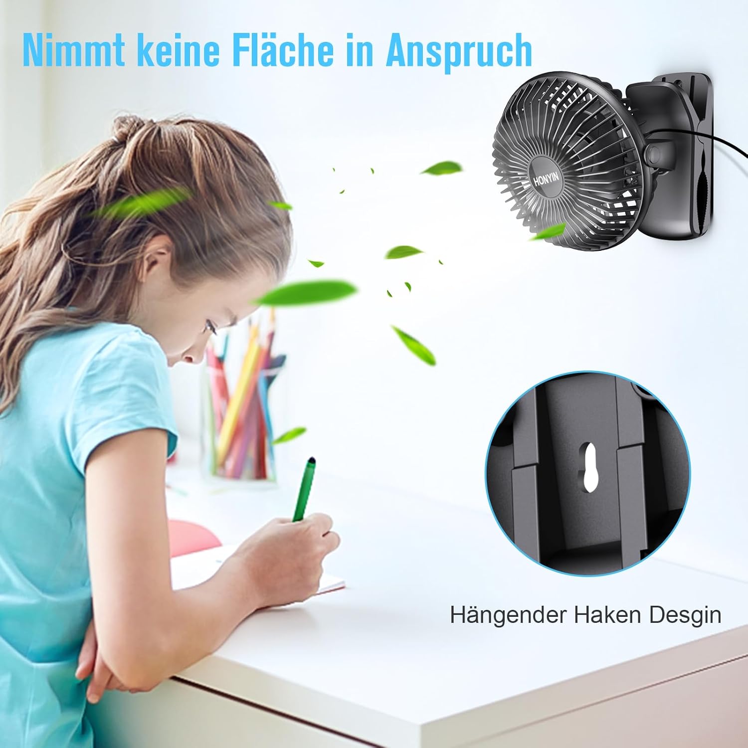 Thumbnail 3 de HONYIN Mini Ventilator Clip 720°