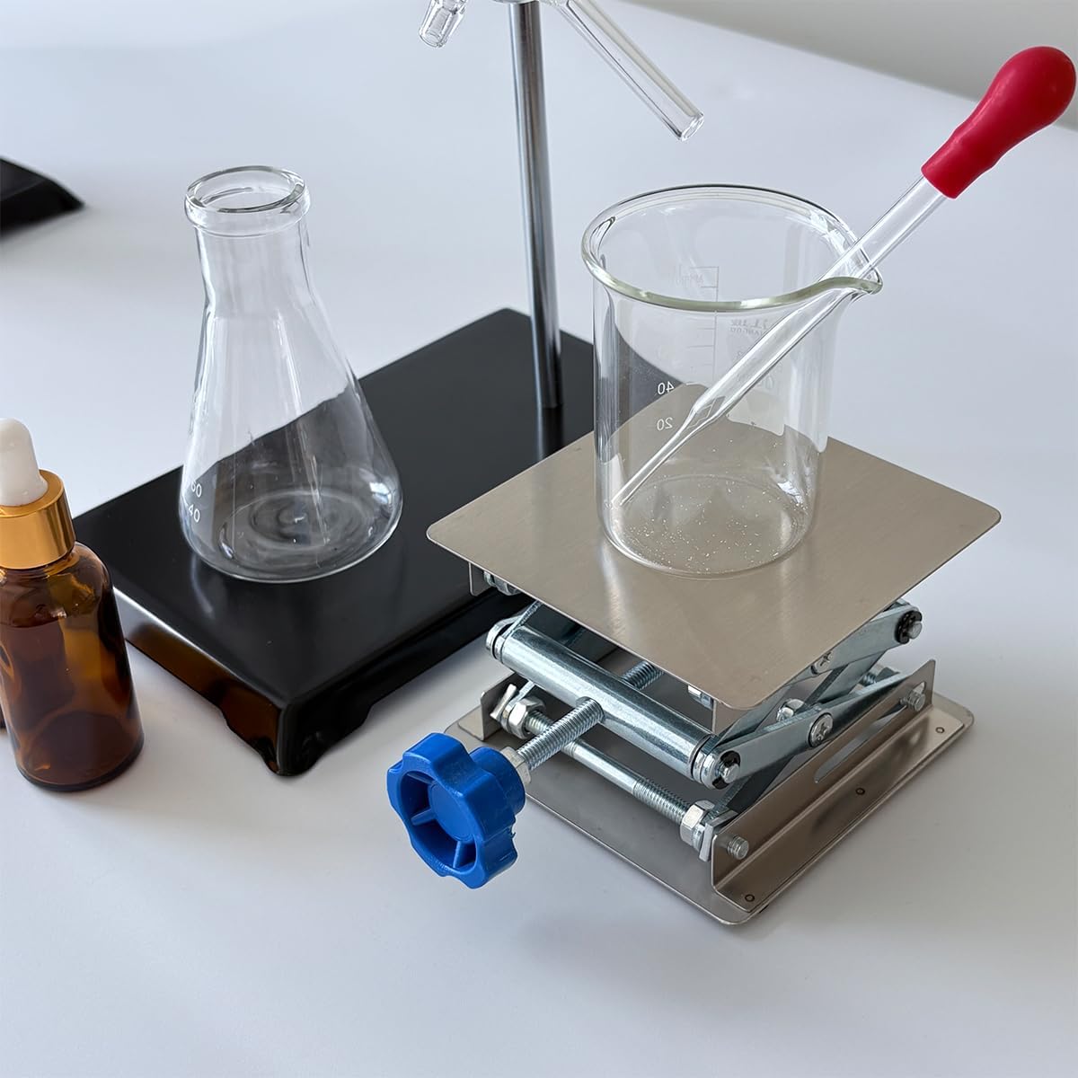Detalle de Stainless Steel Lab Jack Stand Table Lift – 4" x 4" Jiffy Jack