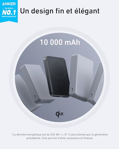 Detalle de Anker MagGo Batterie Externe MagSafe Qi2 15W 10000 mAh – Puissance compacte pour iPhone 17 Pro