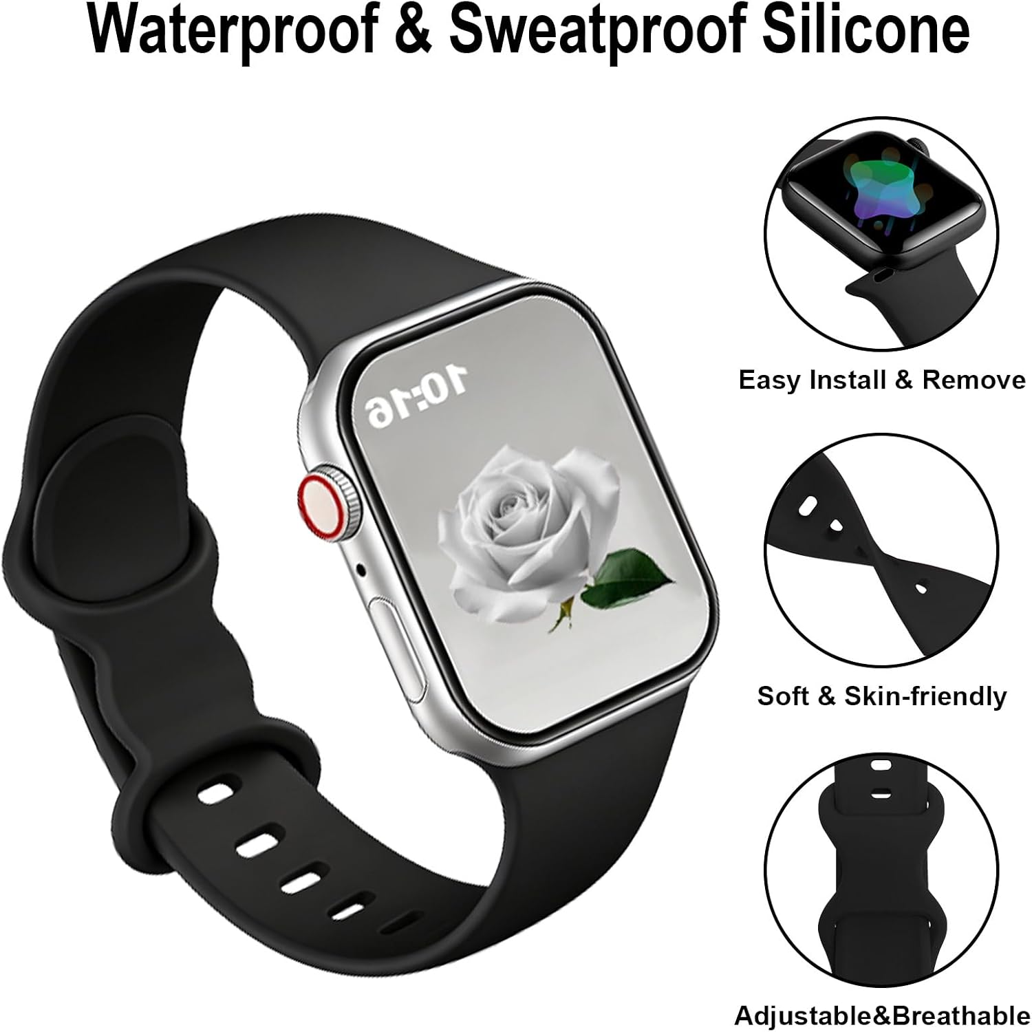 Detalle 2 de 18-Pack Apple Watch Silicone Bands with Organiser – 38–49mm Sizes
