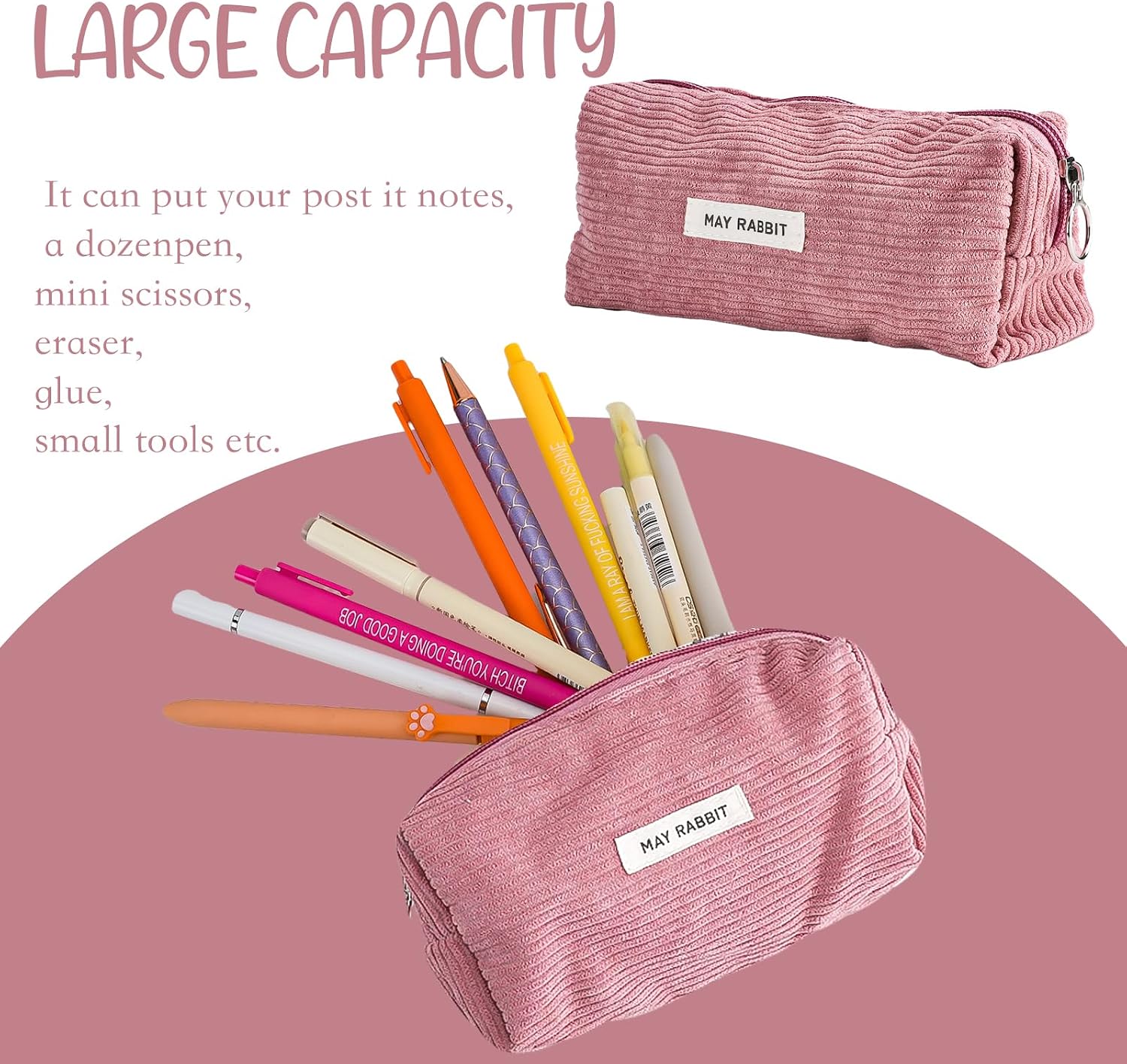 Detalle 2 de Erelaer Corduroy Pencil Case 19x7x6 cm