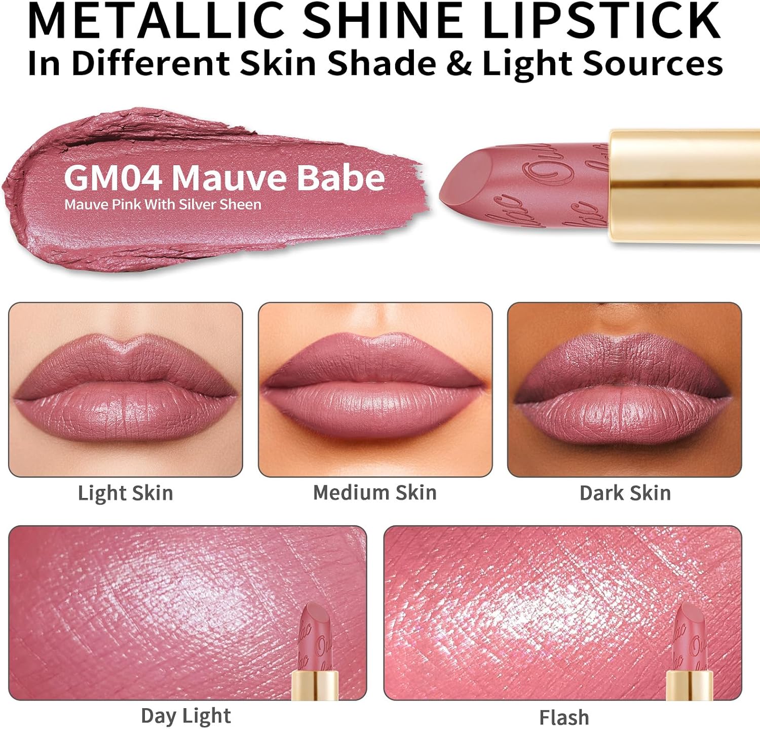 Thumbnail 4 de OULAC Rossetto opaco metallico 4,3 g Mauve Babe