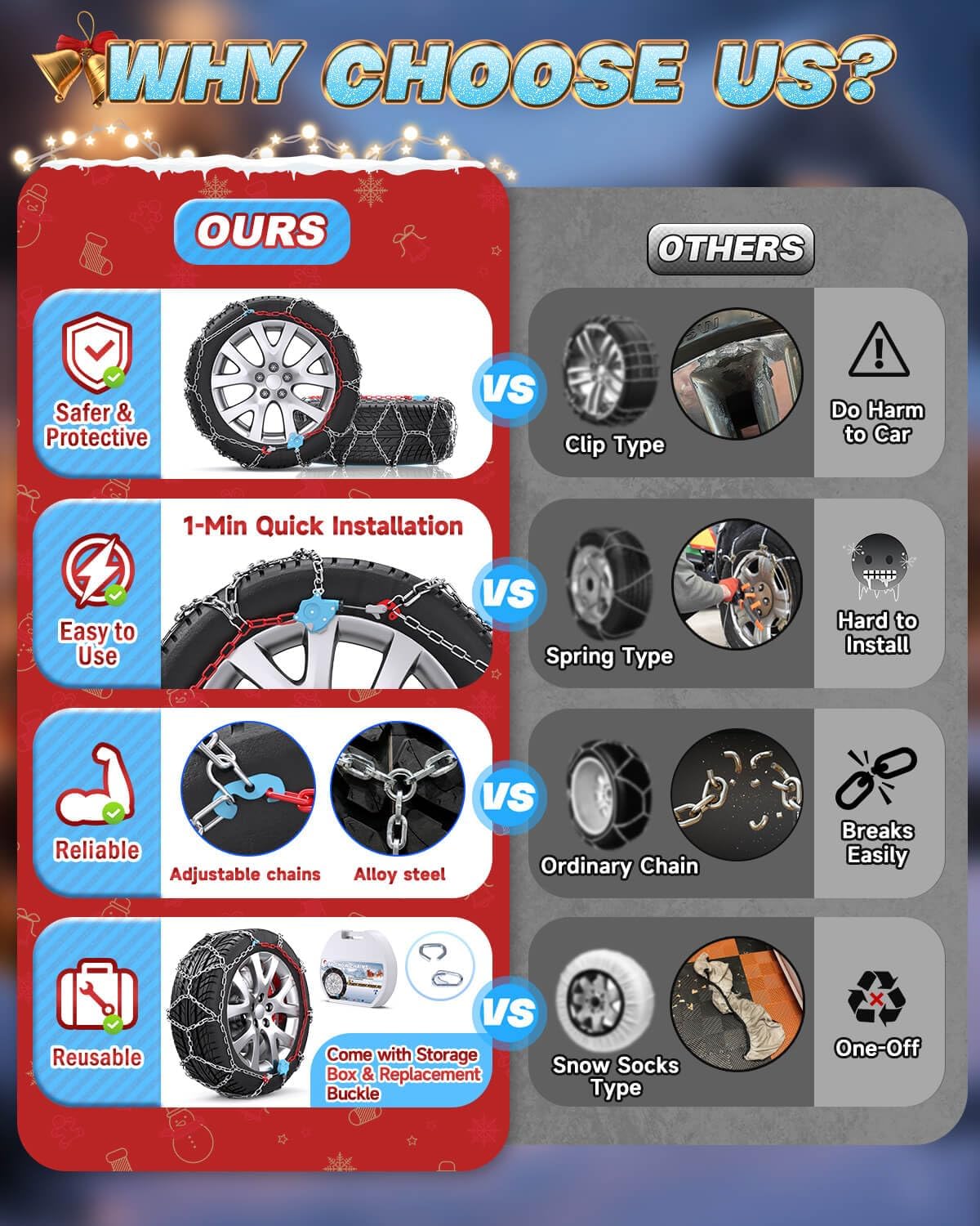 Thumbnail 3 de XM-140 snow chains 1 min quick fit