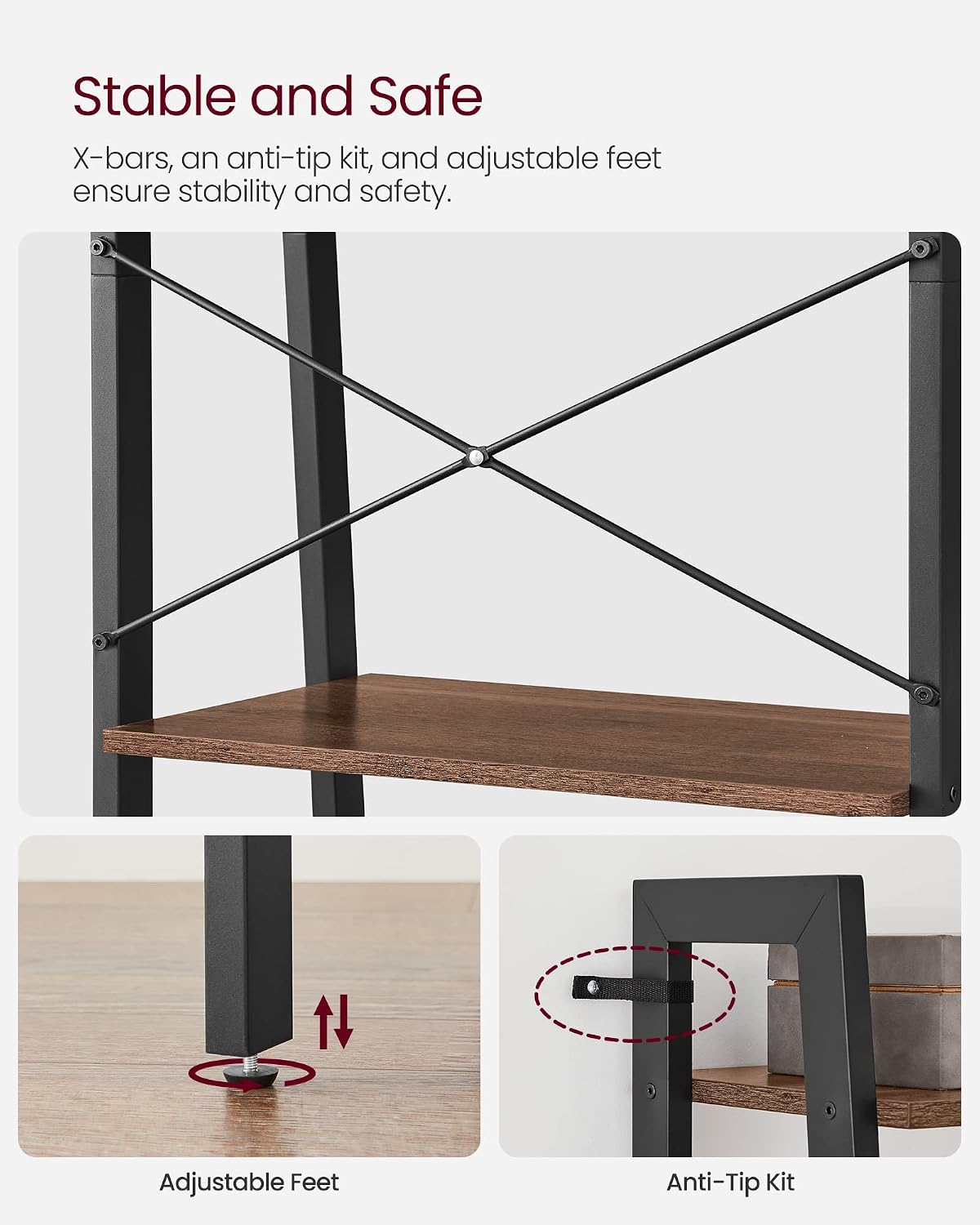 Detalle de VASAGLE Ladder Shelf 4-Tier