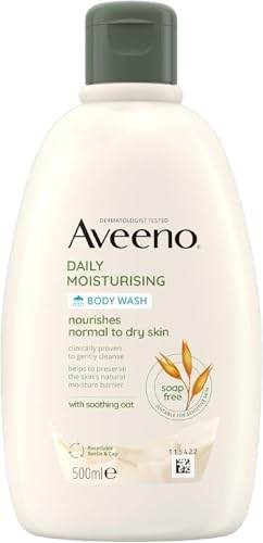 Detalle de Aveeno Daily Moisturising Body Wash for Sensitive Skin (1x 500ml) – Gentle Cleanse with Colloidal Oats