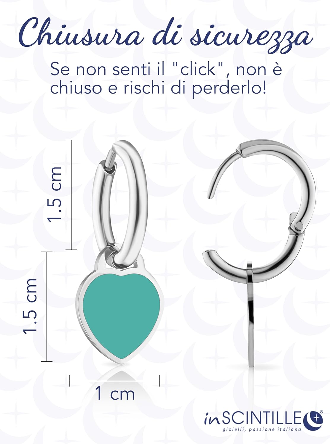 Thumbnail 3 de inSCINTILLE Cuore Rock: orecchini da donna in acciaio inox con pendente cuore colorato