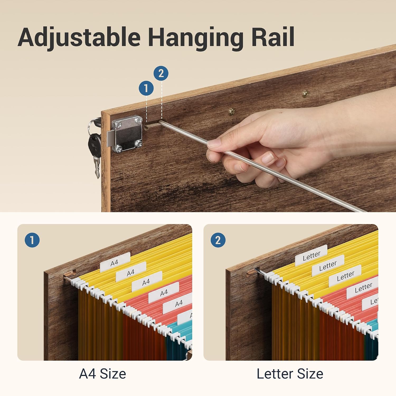 Thumbnail 4 de DEVAISE Rolling File Cabinet, Oak