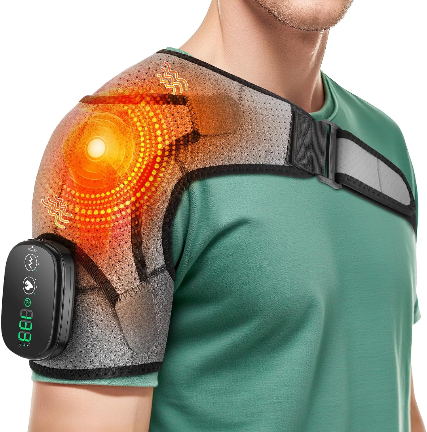 Detalle de Cordless shoulder heating pad with 3 vibration modes