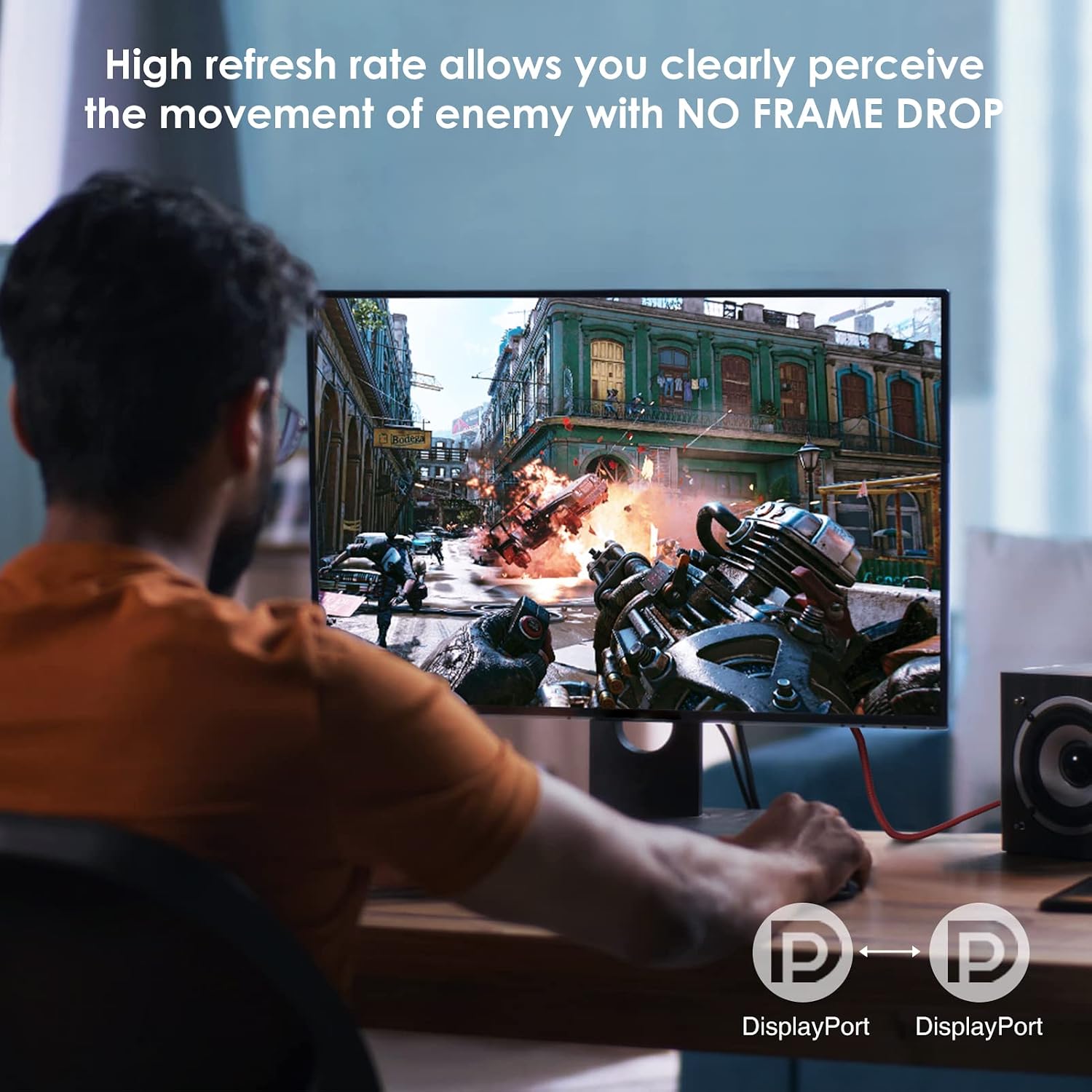 Detalle 2 de Dbilida DisplayPort 2.1 Kabel DP 2.1 5M – 80 Gbit/s, 8K/4K Gaming-Performance