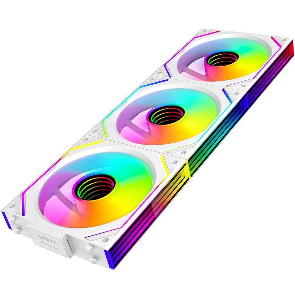 TZMRIT Interstellar-V2 Infinity Mirror ARGB PWM 120mm PC Fans (Triple Pack) in White