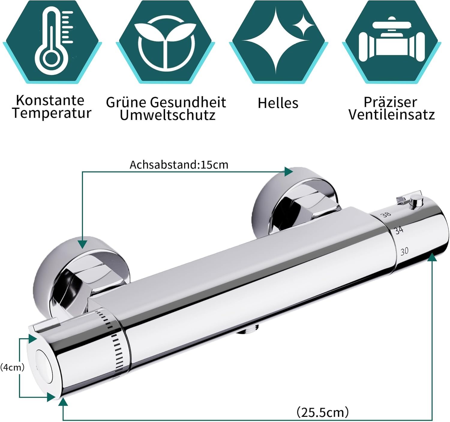 Detalle 2 de MORADO Duscharmatur mit Thermostat für Dusche