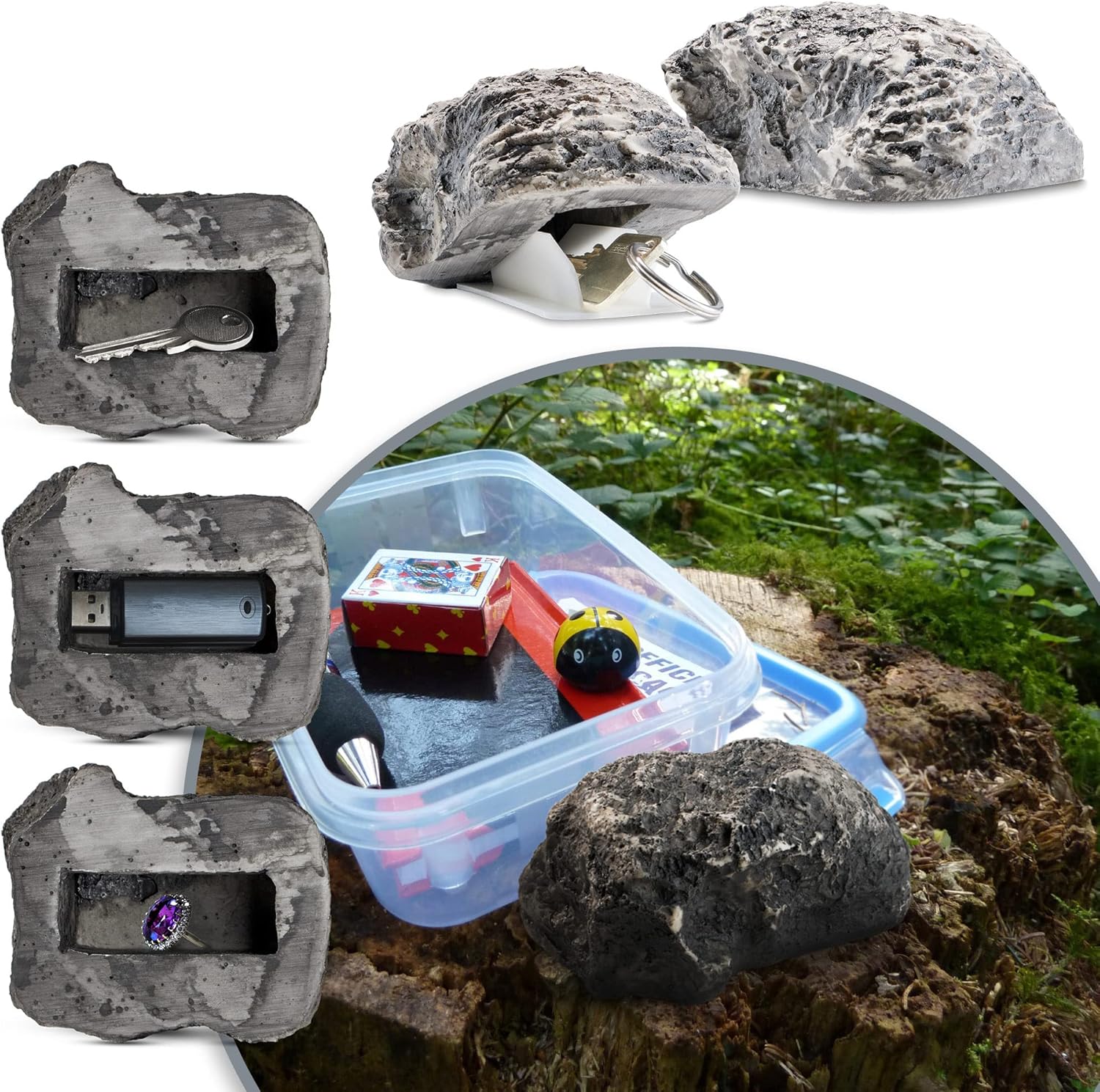 Thumbnail 3 de COM-FOUR Pietra Chiave Big Mountain: Finta Roccia con Scomparto Segreto per Geocaching
