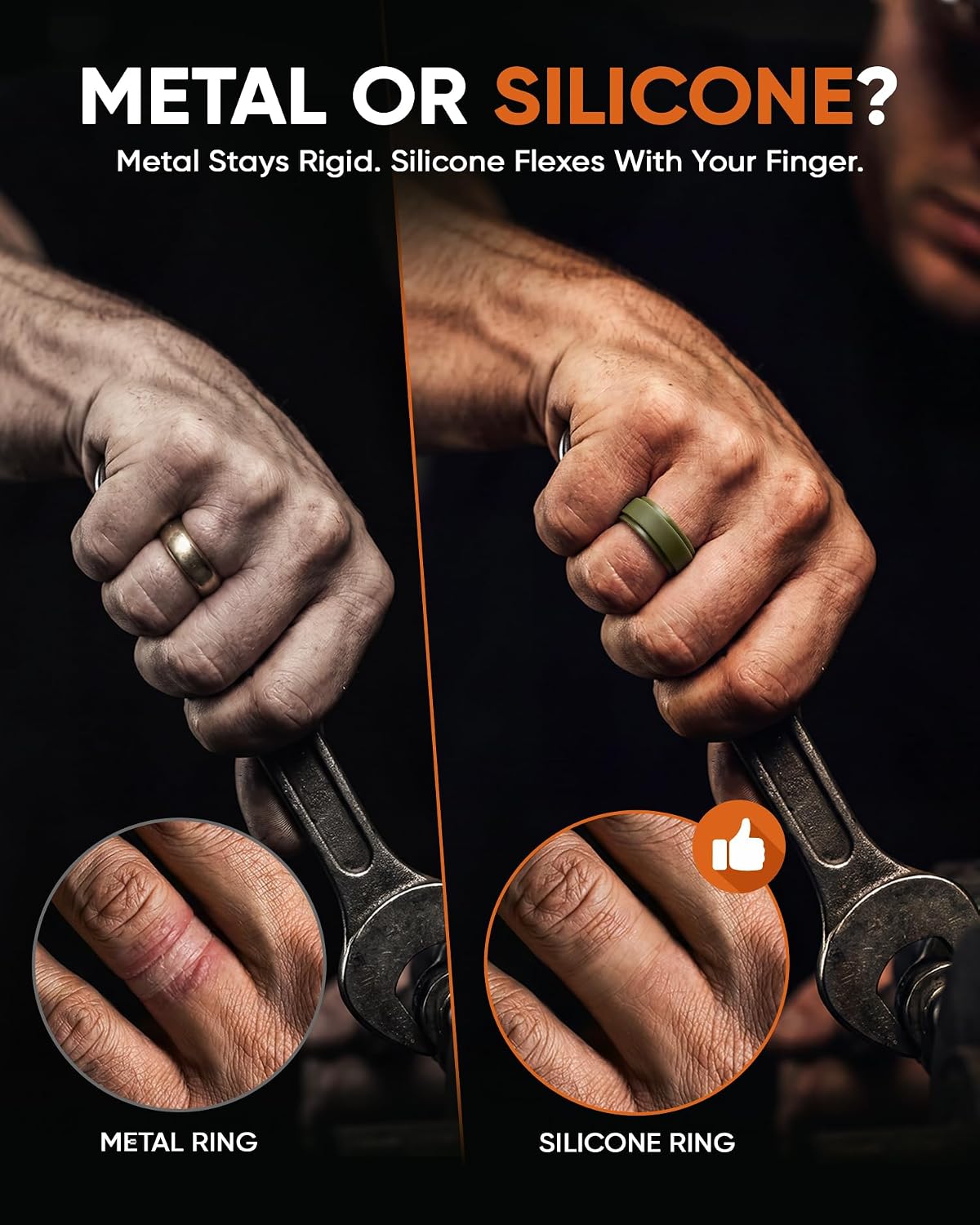 Thumbnail 6 de Egnaro Men's Silicone Wedding Rings, 8.5mm