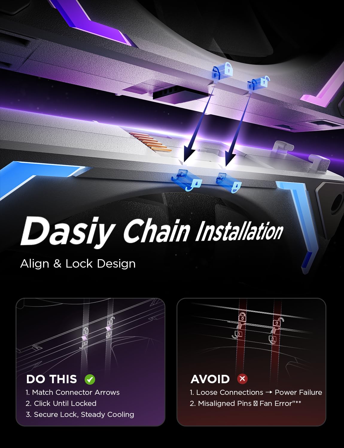 Thumbnail 4 de AsiaHorse COSMIQ Reverse Blade 120mm ARGB PC Case Fan (3-Pack with Controller) – Infinity Mirror Daisy Chain