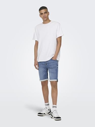 Detalle 2 de Only and Sons Ply Life Blue Shorts Hombre – Pantalones Cortos Azules L