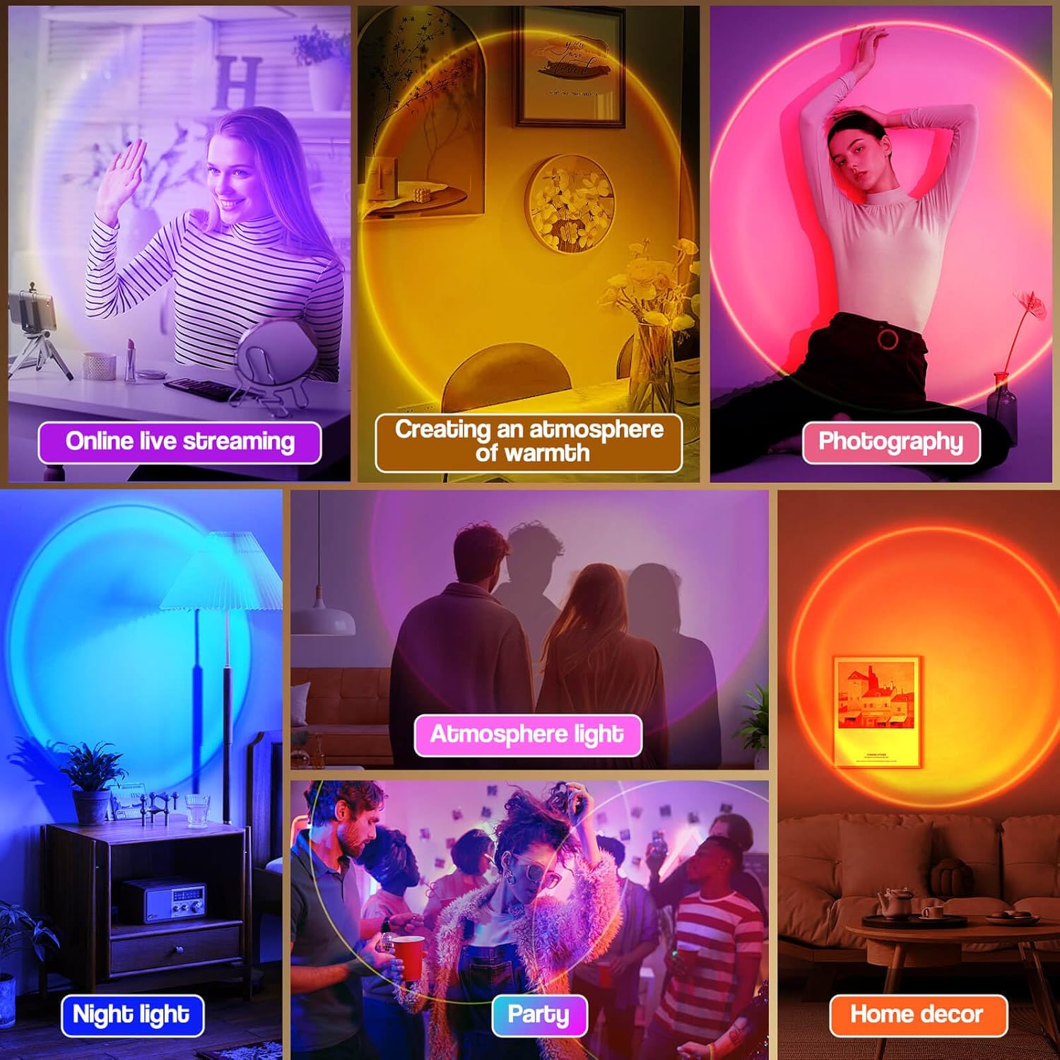Detalle 1 de Sunset Lamp Projection 16 colour, USB