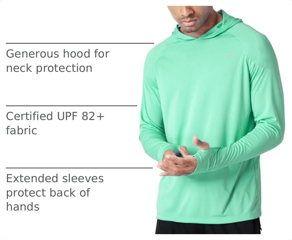 Detalle de Willit Men's UPF 50+ Sun Protection Hoodie: Lightweight Hoodie for Outdoor Activity