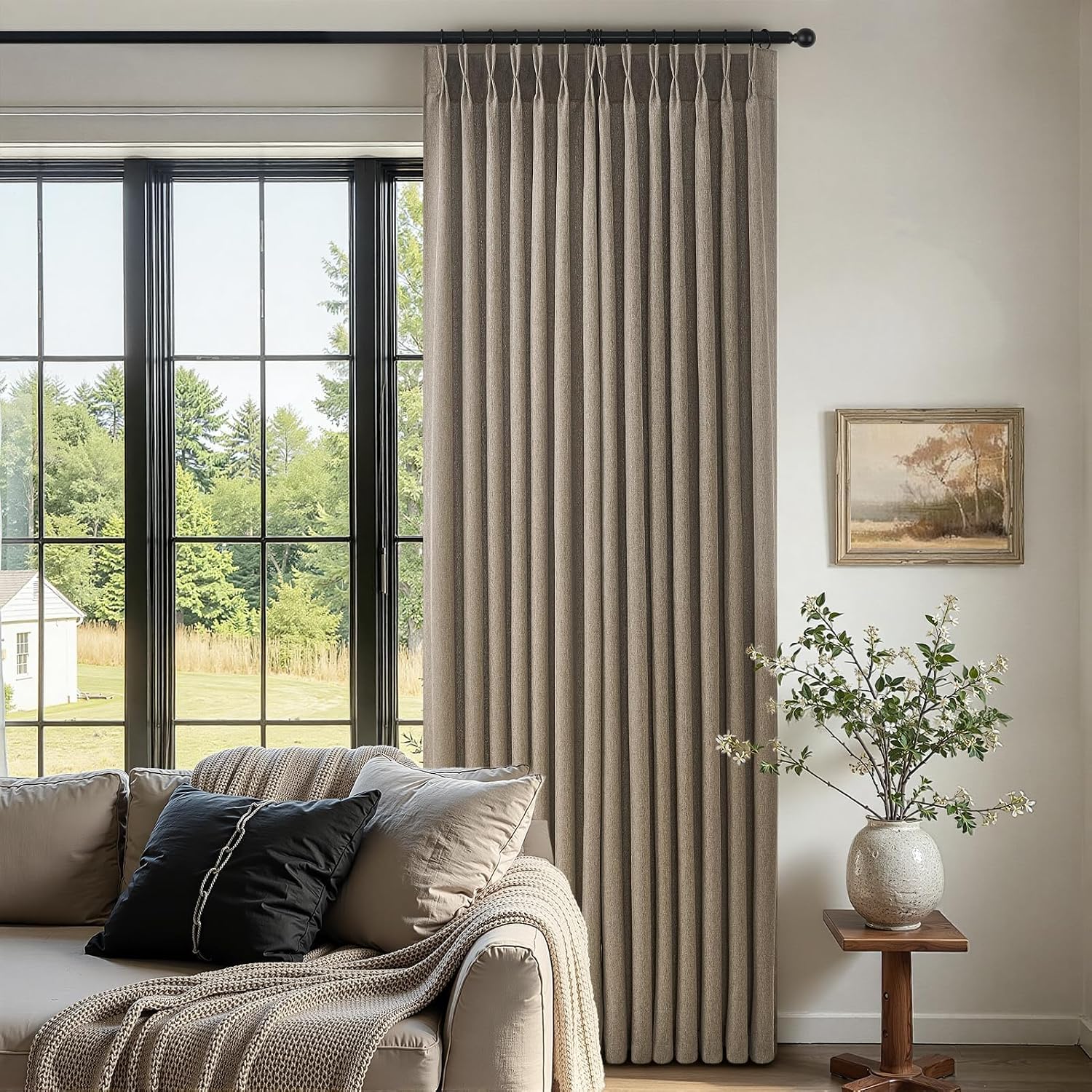 Thumbnail 5 de Drapenova Burlywood Pinch Pleat Curtains, 84-Inch, Light-Filtering 2-Panel Set