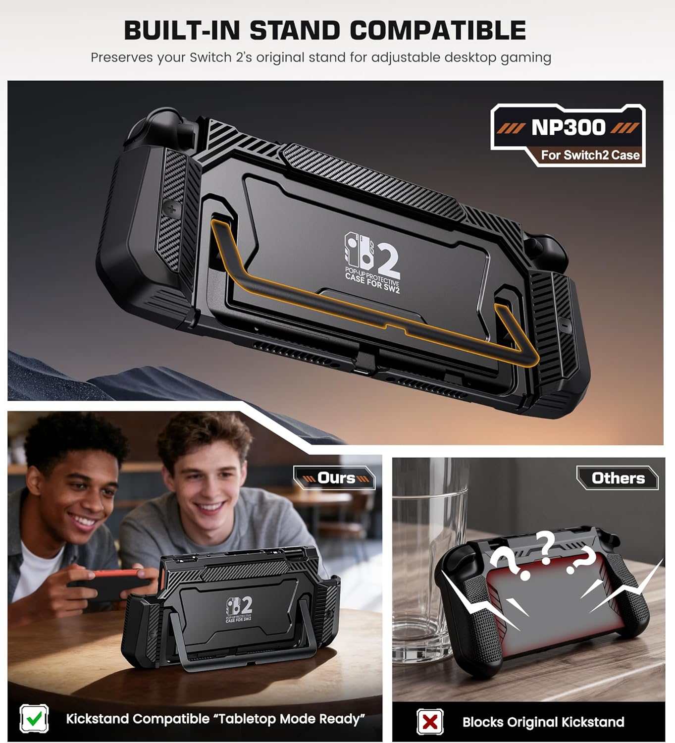 Detalle de Dockable Case for Nintendo Switch 2 — Ergonomic Grip with Pop-up Joy-Con Release