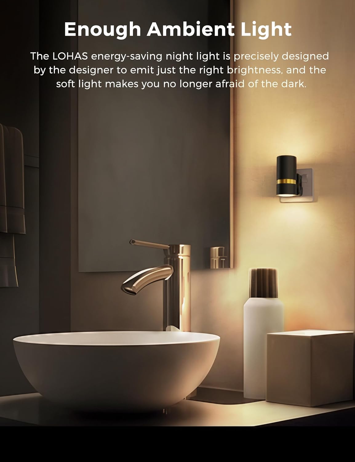 Thumbnail 3 de LOHAS-LED Night Light Plug-in Wall (2 Pack) with Dusk to Dawn Sensor and Adjustable Warm White Brightness (3000K)