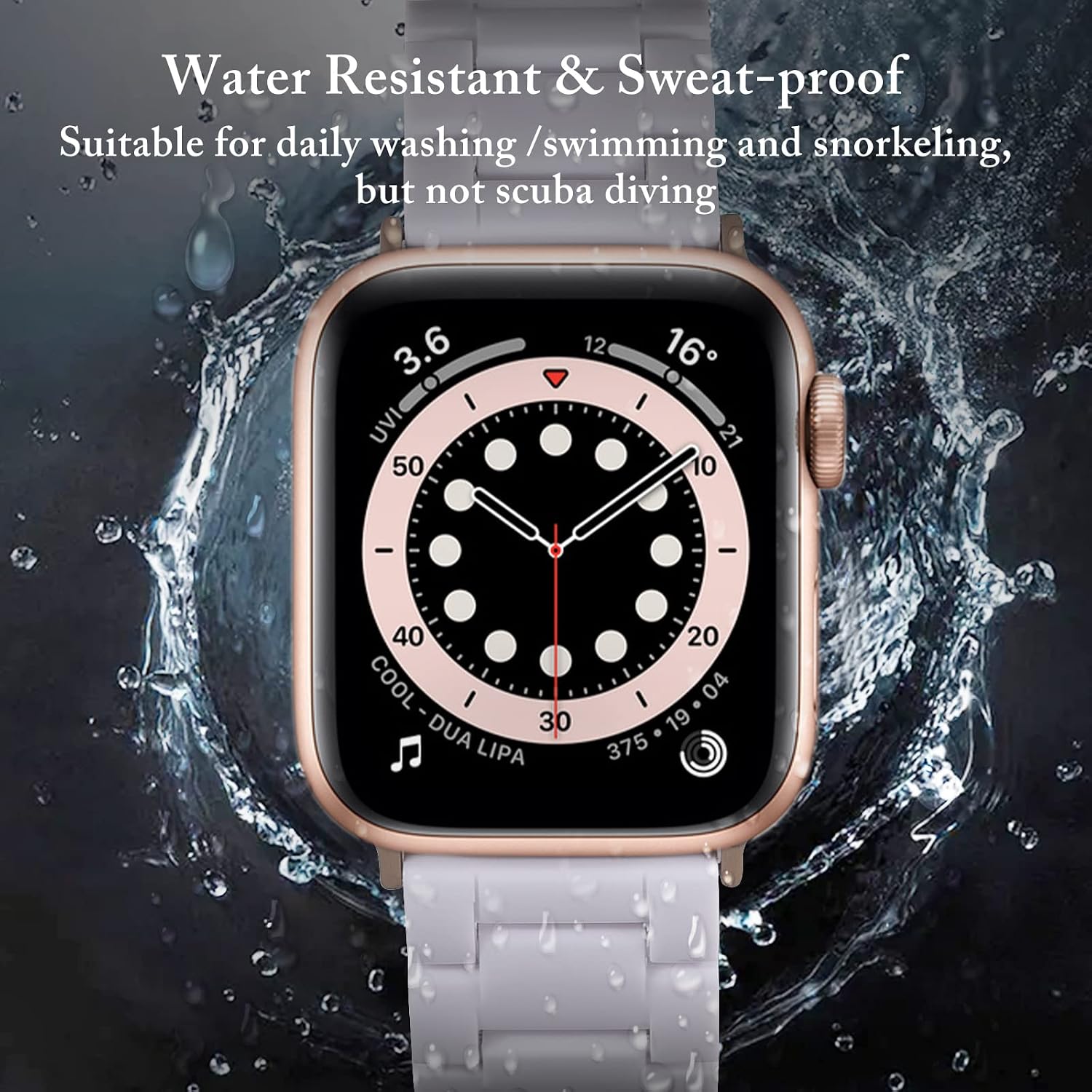 Detalle de V.R.HOPE Resin Apple Watch Band, White