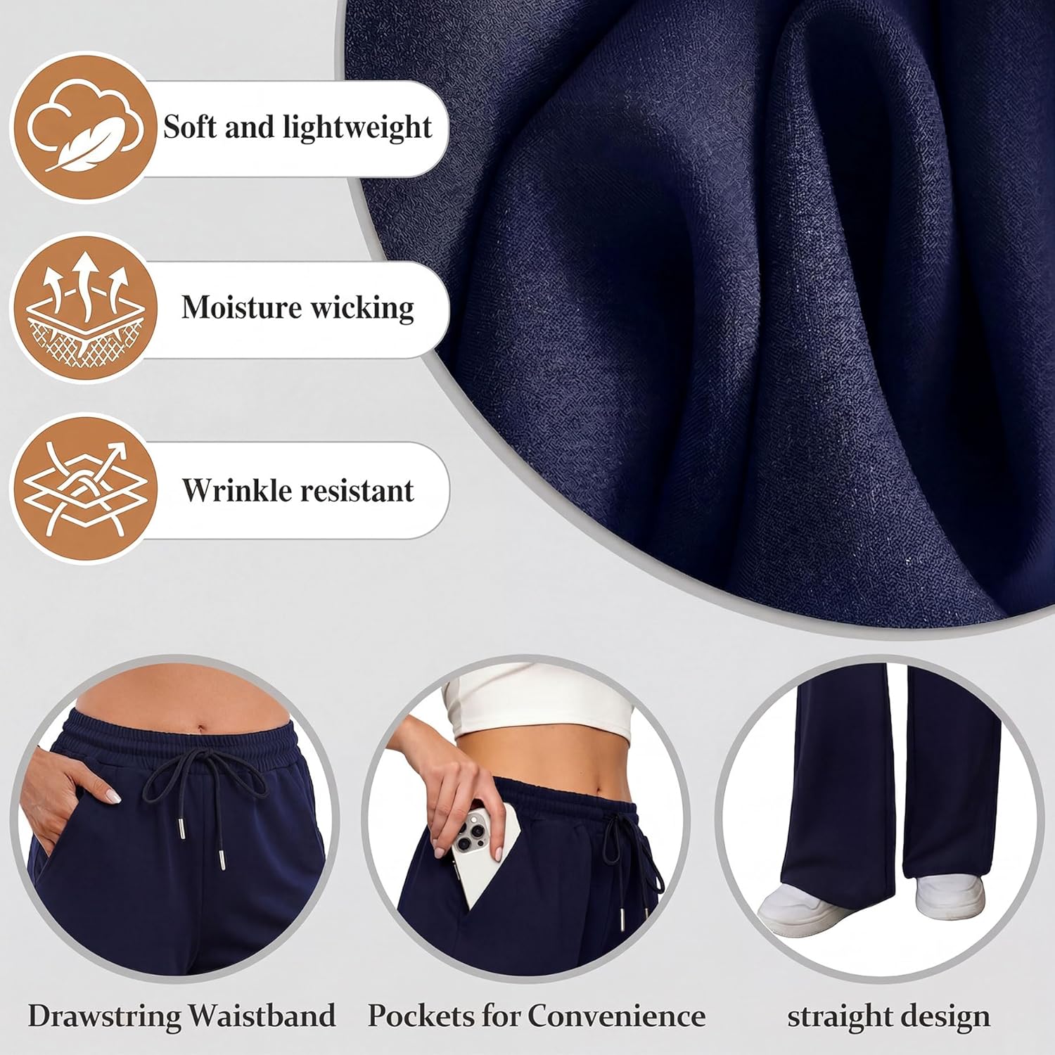 Thumbnail 2 de Pantalon de jogging femme Litherday en coton (coupe large) à taille élastique