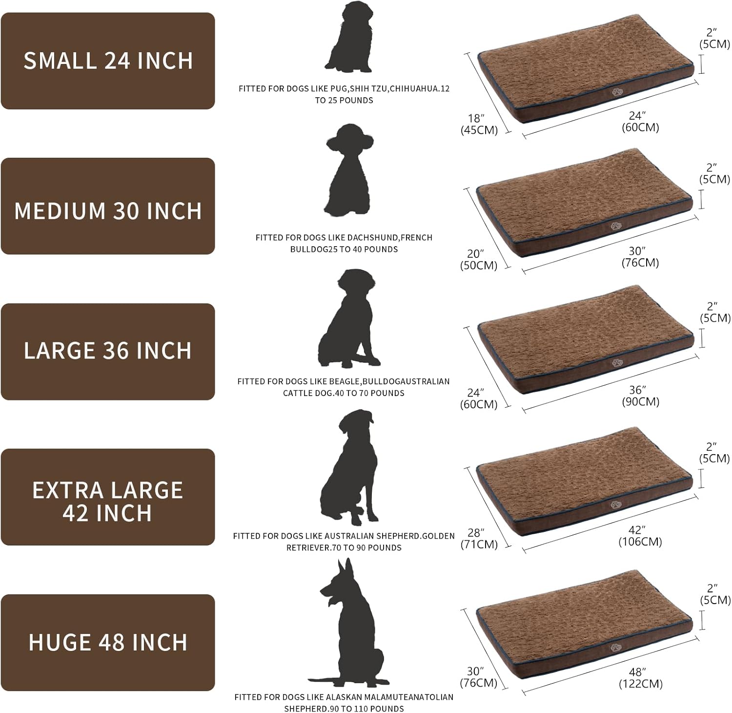 Thumbnail 2 de EMPSIGN Tapis de couchage réversible chaud et froid pour chien (89 cm), lavable avec support en mousse à alvéoles