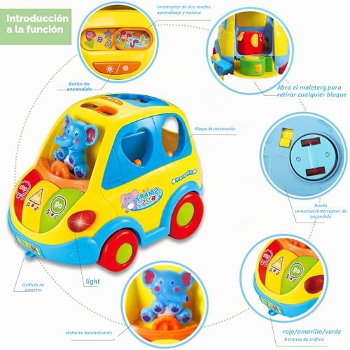 Detalle 2 de KALOISYHE Autobús musical con bloques transformables para bebés de 12 a 18 meses