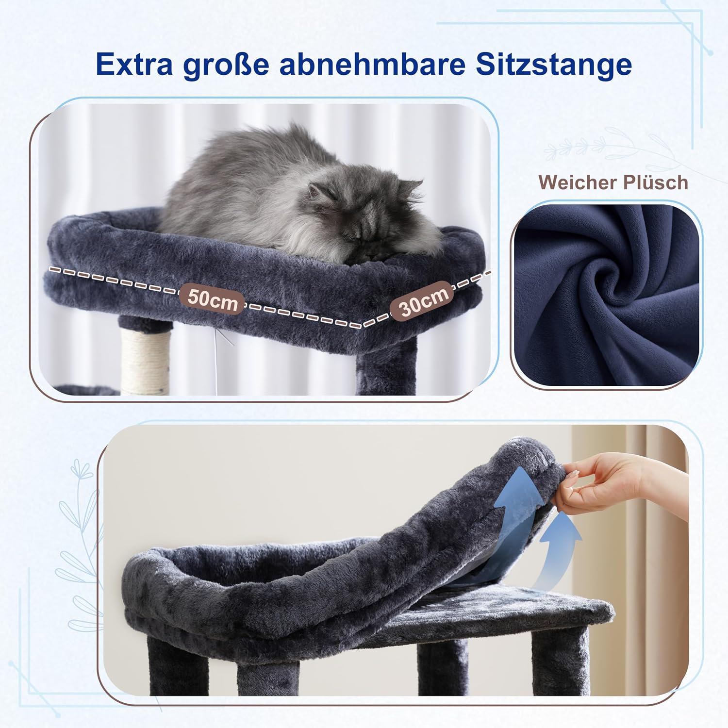 Thumbnail 2 de Gitelsnour Katzenkratzbaum groß 160 cm Rauchgrau