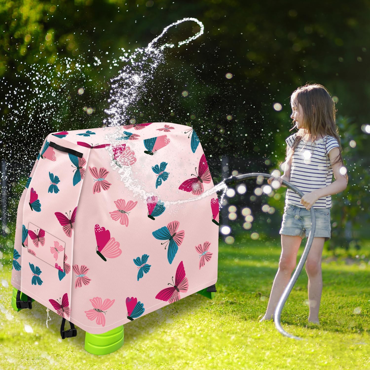 Detalle de Infowush Kids Water Table Cover for Step 2 Rain Showers Splash Pond - Outdoor Waterproof Dust Cover (A)