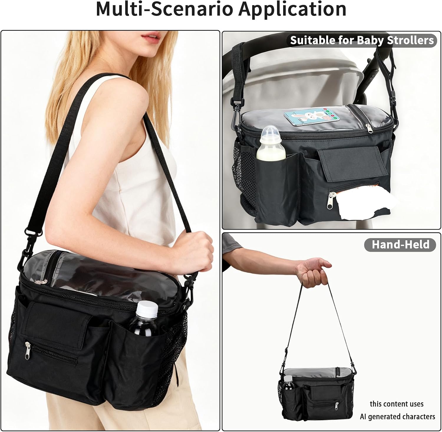 Detalle de Smlper Stroller Organizer in 600D Oxford Fabric