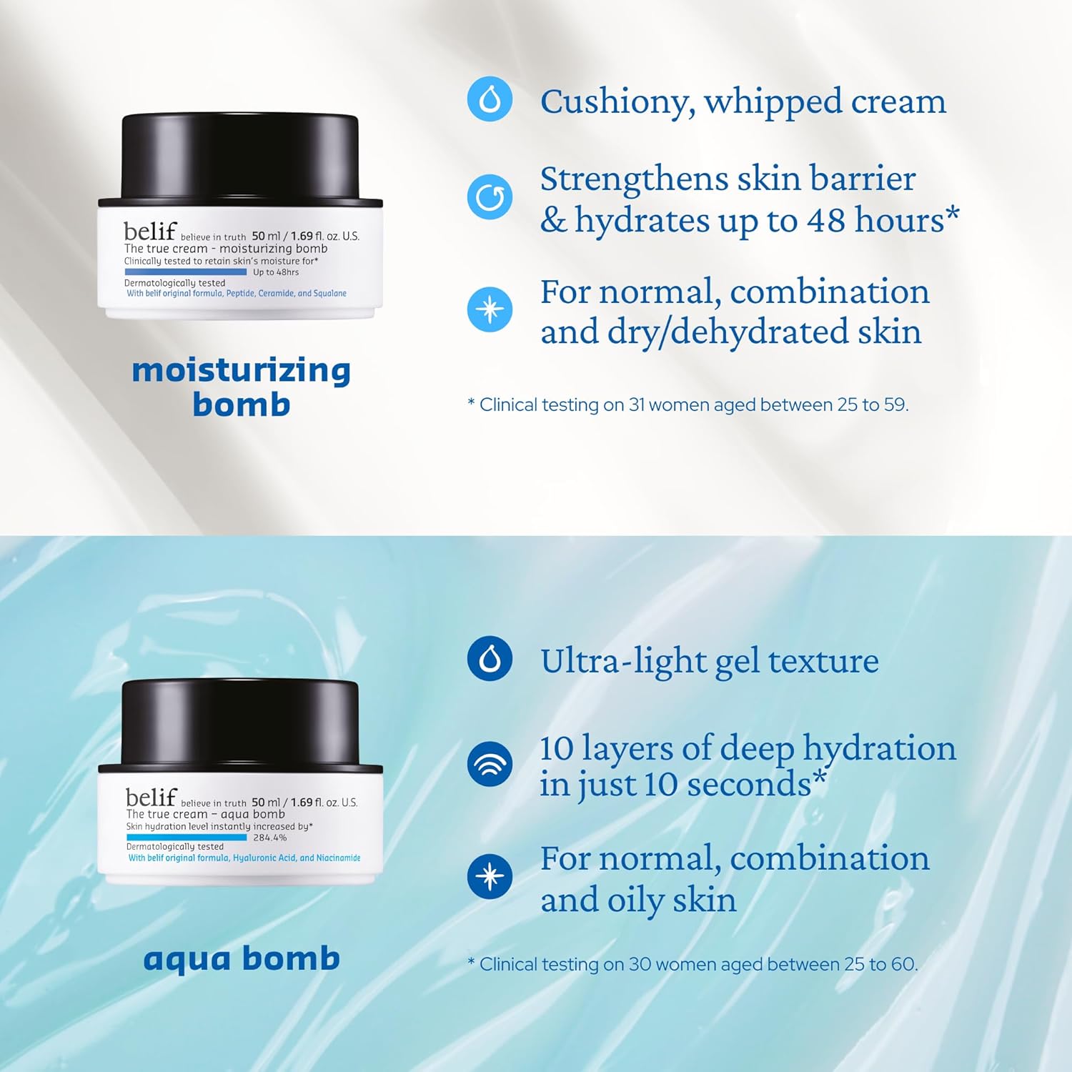 Thumbnail 6 de belif Aqua Bomb Cream: crema idratante quotidiana con Niacinamide, acido ialuronico e squalano