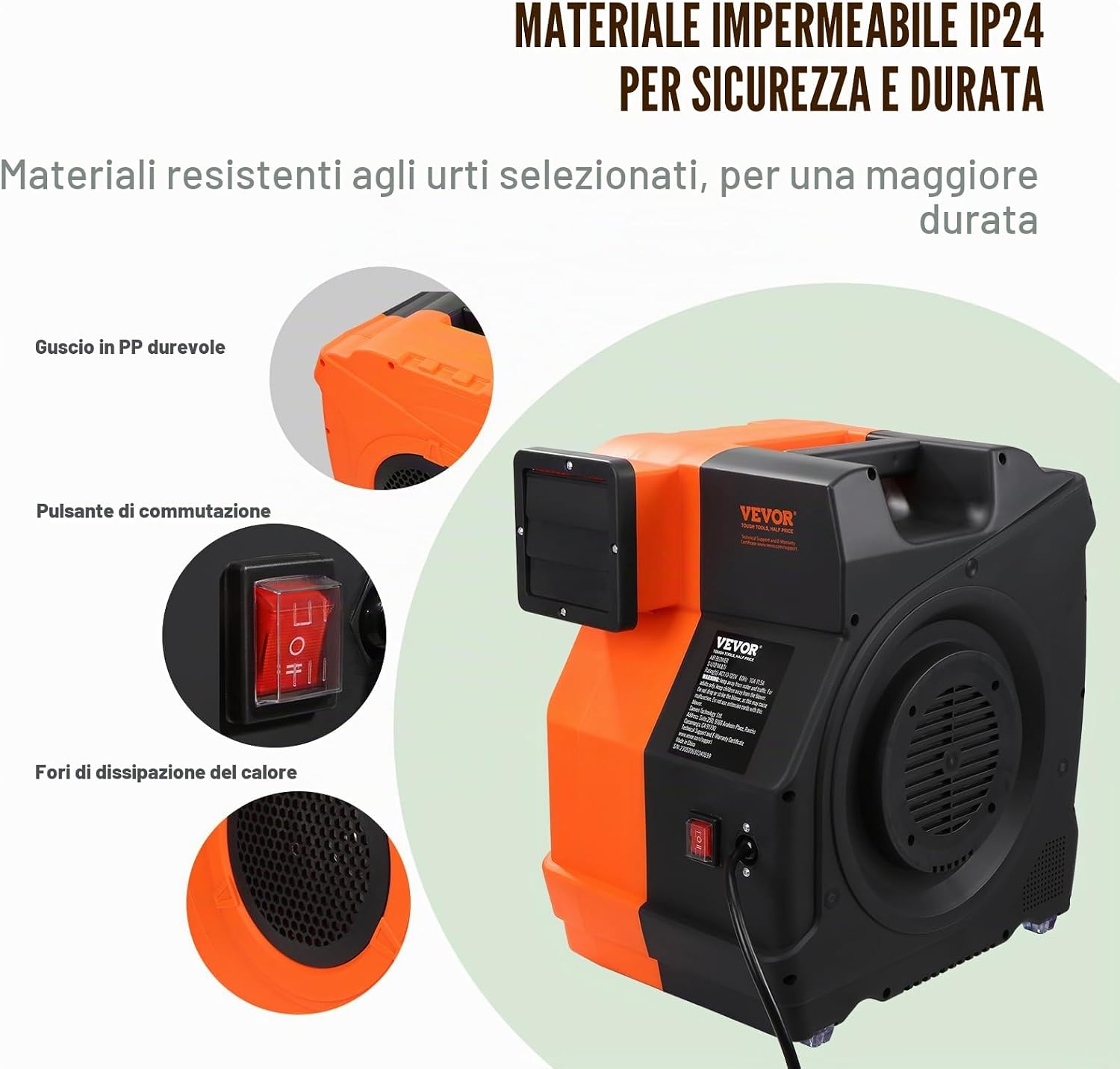 Detalle de VEVOR Ventilatore Gonfiabile da 1100 W: potenza, robustezza e versatilità per gonfiabili