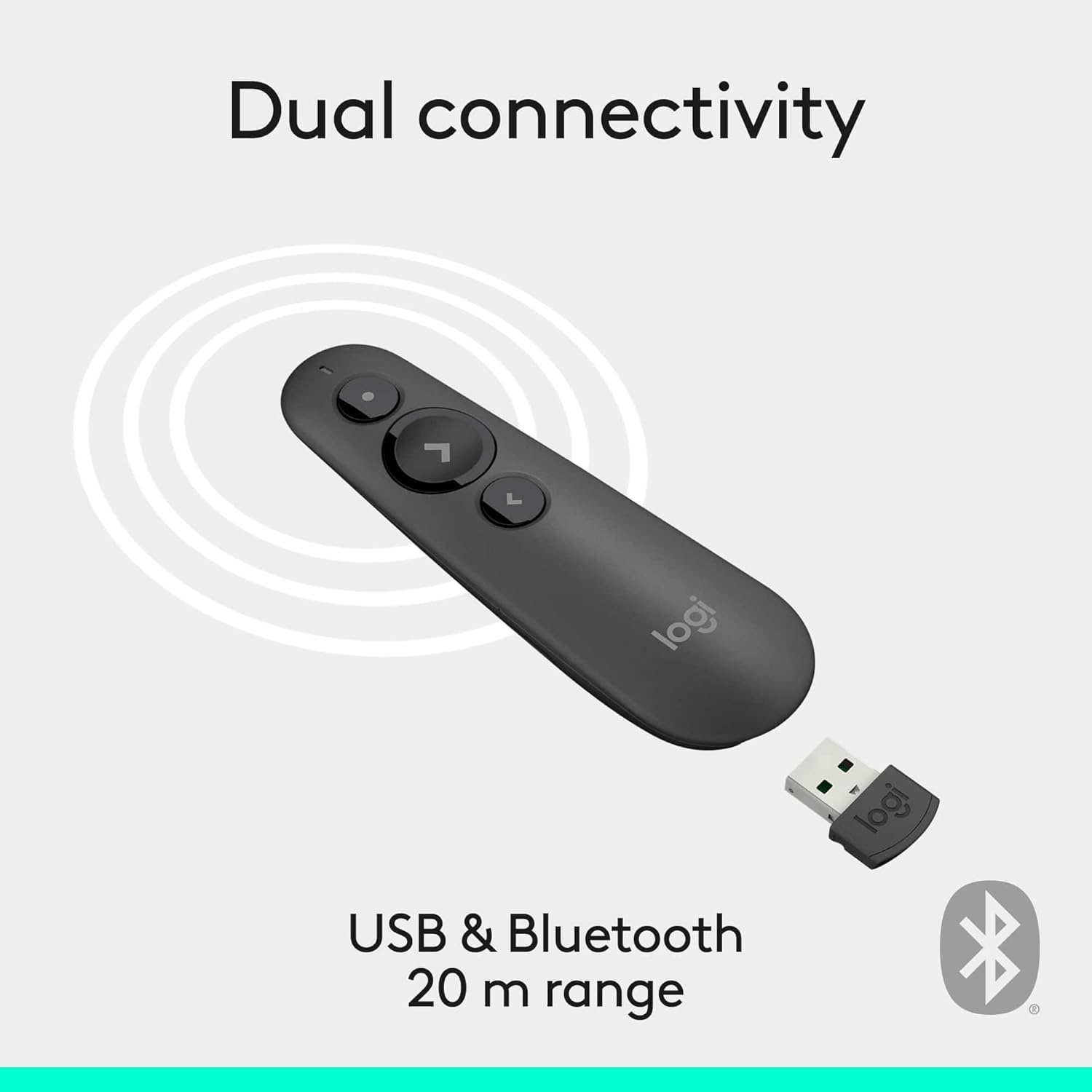 Detalle de Logitech R500s Laser Class 1 Presenter: Reliable wireless control for confident presenting