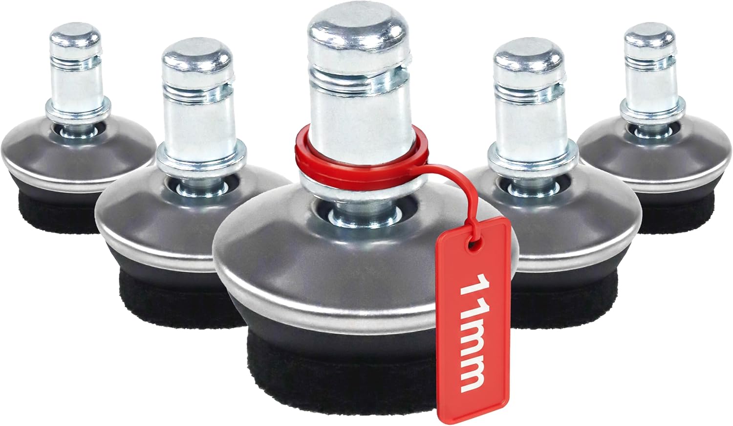 Thumbnail 5 de HJH Office 619043 Piedini per sedie da ufficio STATO-M, perno 11 mm Nero/Cromo – per pavimenti morbidi