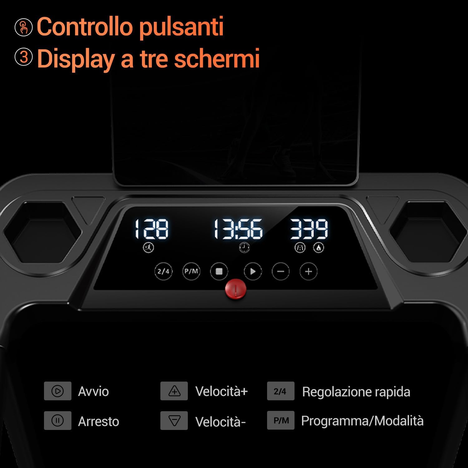 Thumbnail 2 de UMAY Tapis Roulant Salvaspazio con Inclinazione 15% — Motore 3.0 HP, 97x40 cm, Display LED