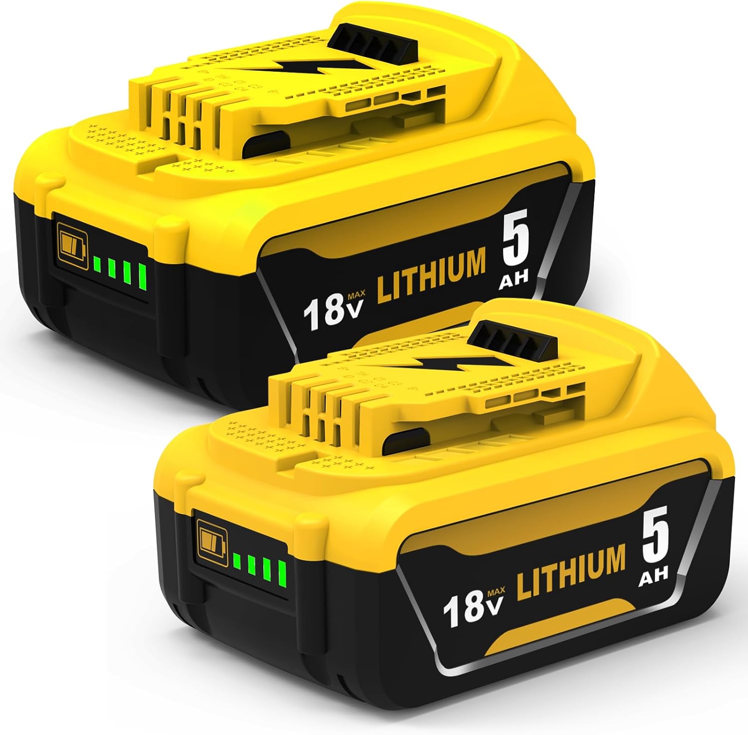 Pack 2 batteries Li-ion 18V 5,0Ah Goodexo pour outils Dewalt (remplacement DCB182 / DCB180 / DCB184)