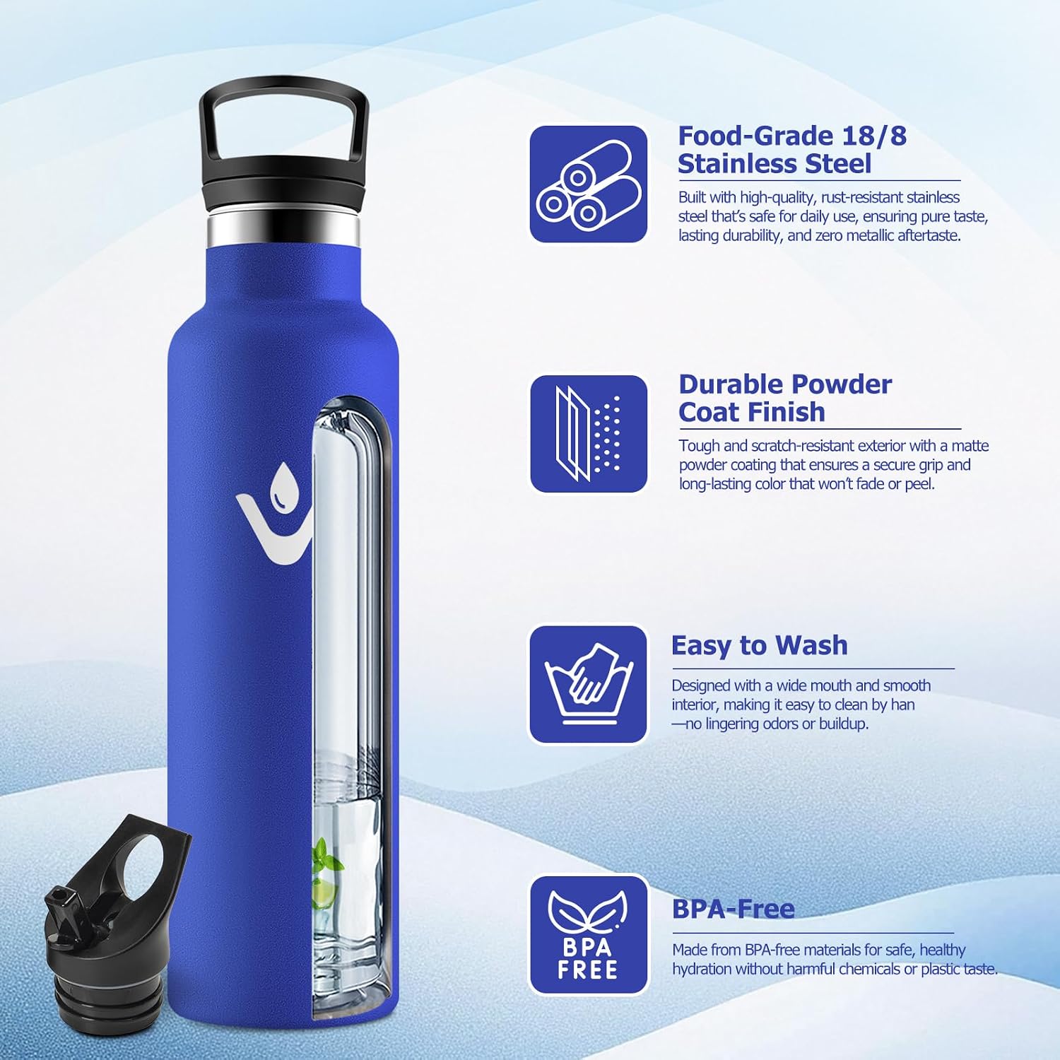 Detalle 2 de Gourde Isotherme 750ml inox avec paille