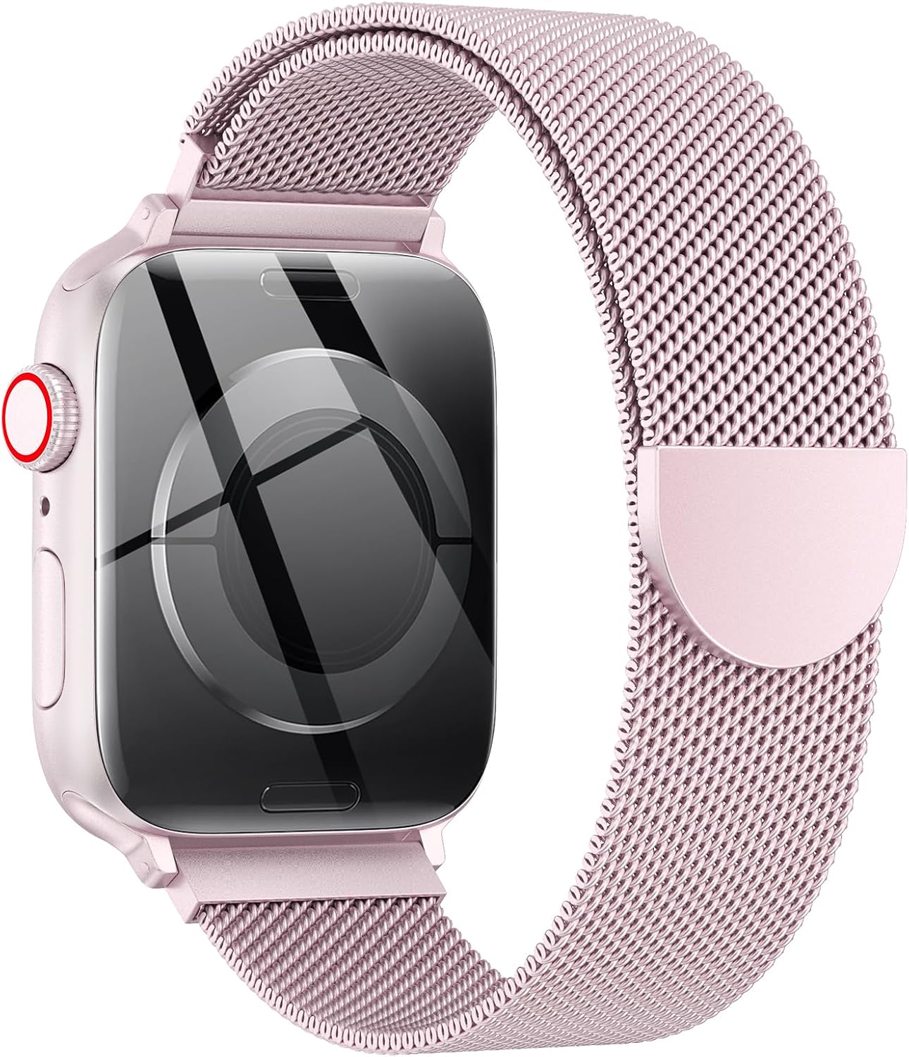 Detalle 2 de OULUOQI Cinturino di ricambio in acciaio inox per Apple Watch: stile milanese e magnetico