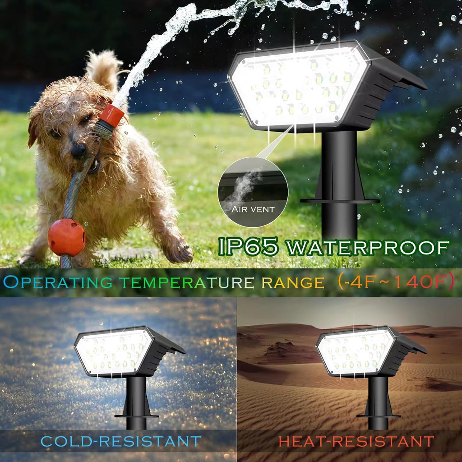 Detalle 2 de Satucol spots solaires extérieurs 2 spots IP65