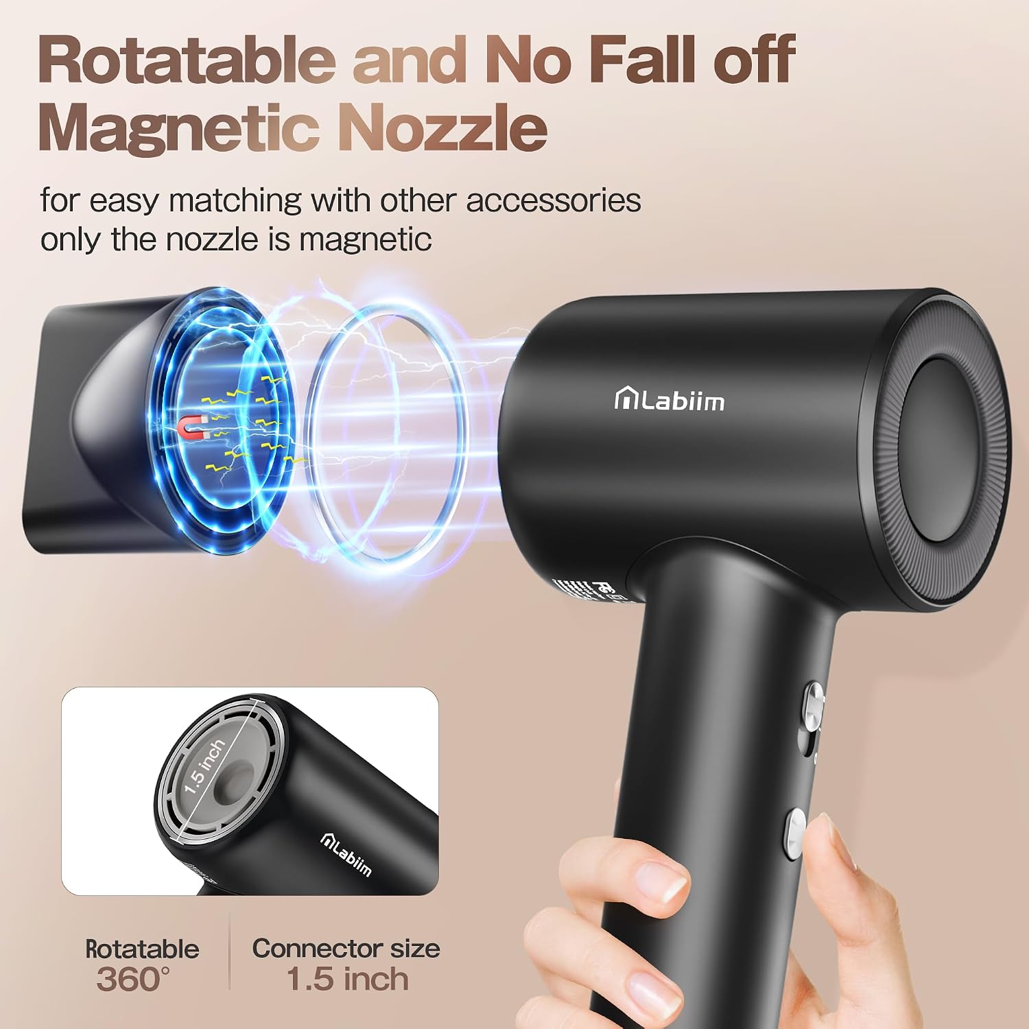 Detalle 2 de Labiim Hair Dryer with 110,000 RPM Motor